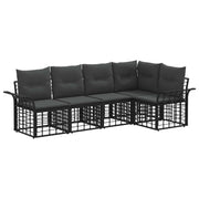 vidaXL Buiten bankenset 5 pcs Zwart en Donkergrijs Polyester