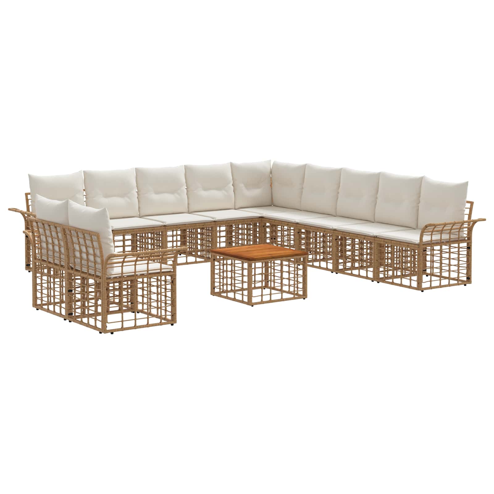 vidaXL Buiten bankenset 11 pcs Zwart en Donkergrijs Polyester