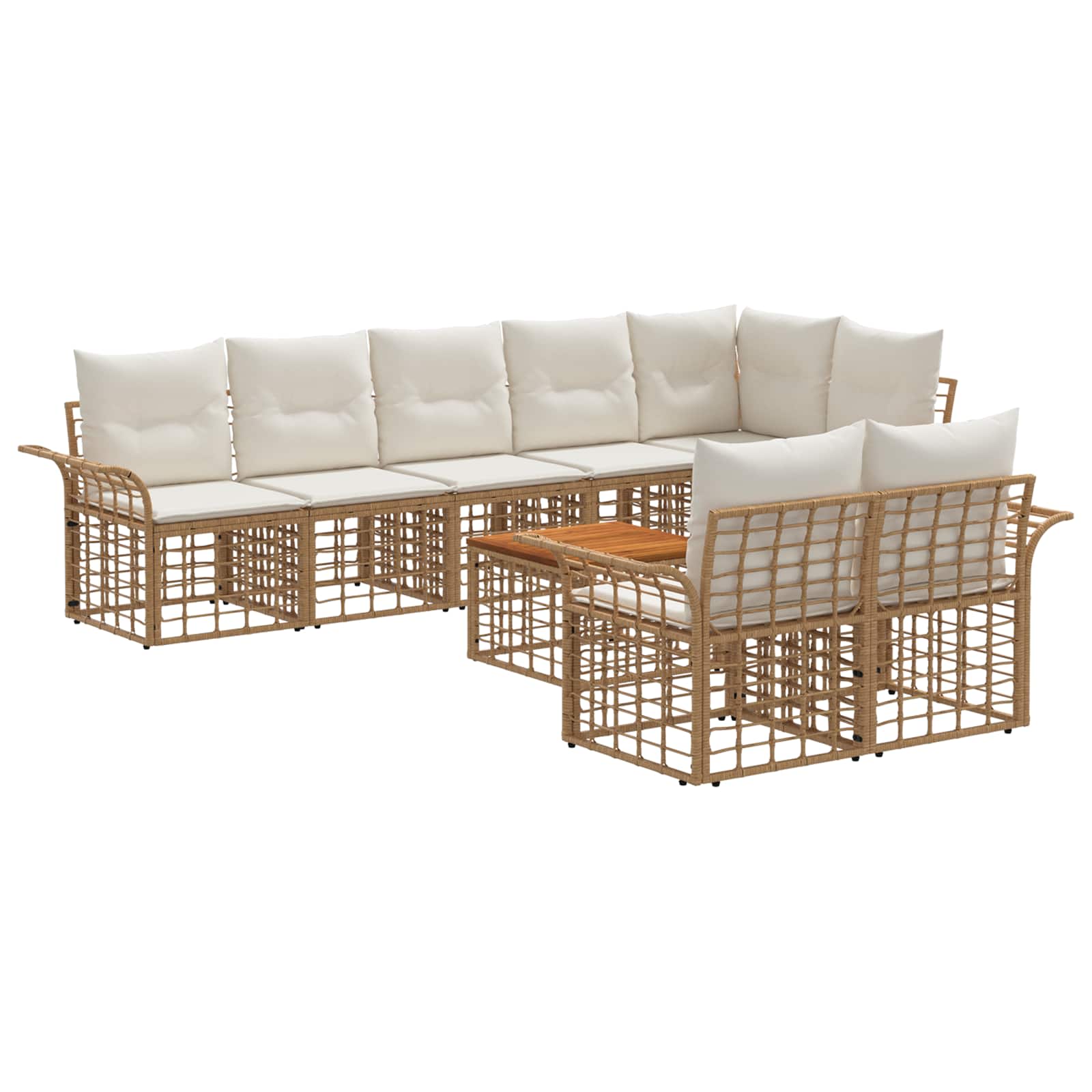 vidaXL Buiten bankenset 8 pcs Zwart en Donkergrijs Polyester
