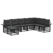vidaXL Buiten bankenset 8 pcs Zwart en Donkergrijs Polyester