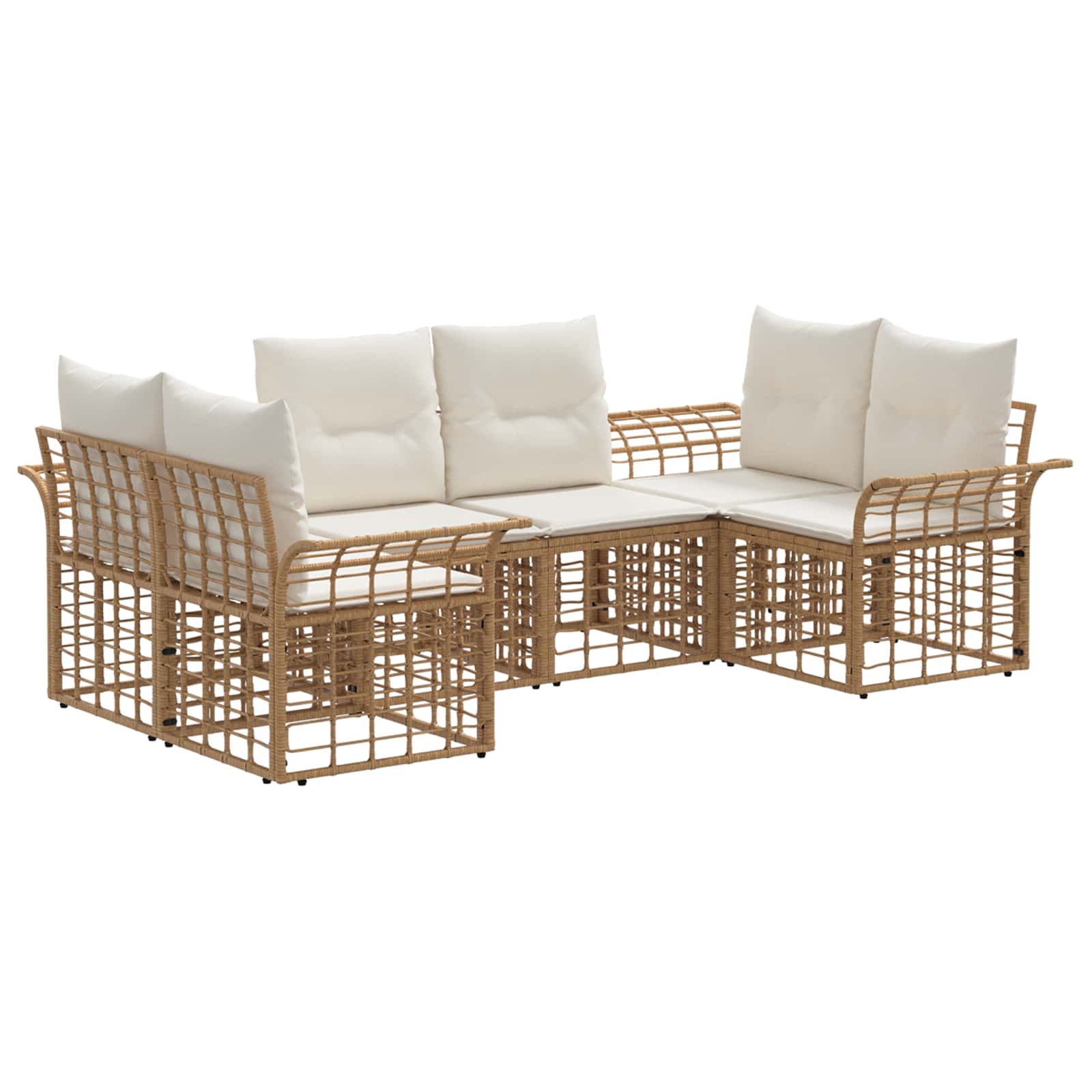 vidaXL Buiten bankenset 6 pcs Zwart en Donkergrijs Polyester