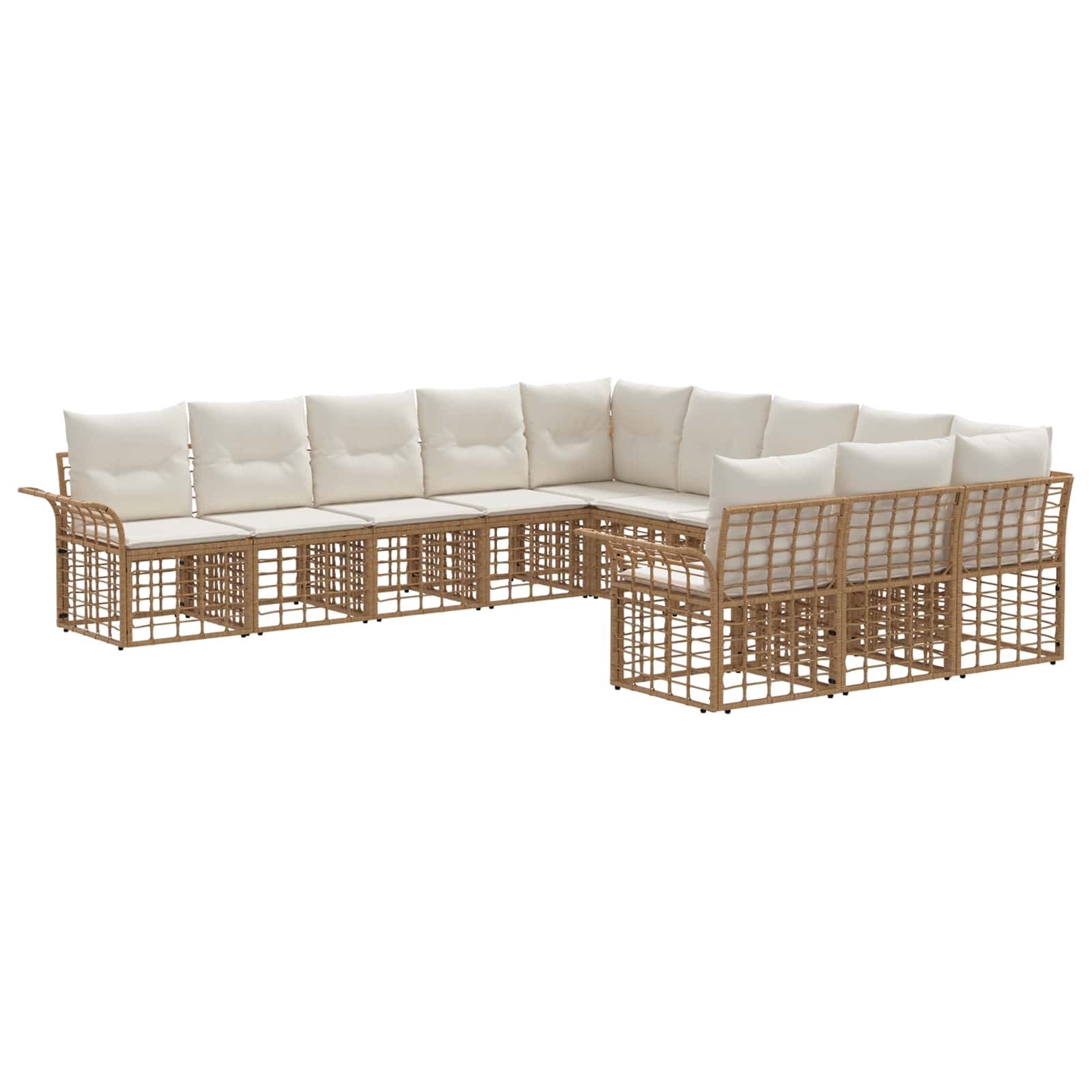vidaXL Buiten bankenset 11 pcs Zwart en Donkergrijs Polyester