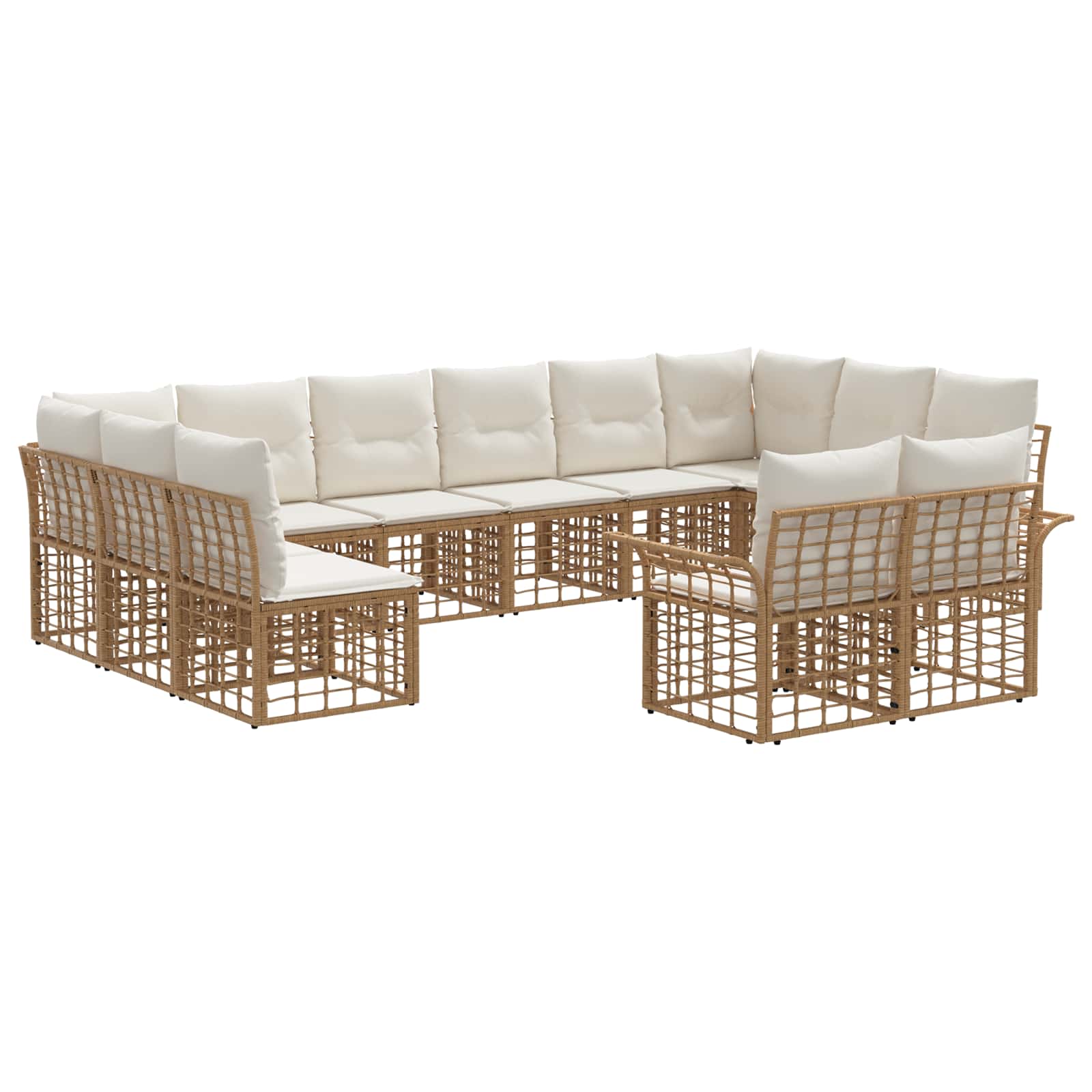 vidaXL Buiten bankenset 12 pcs Zwart en Donkergrijs Polyester