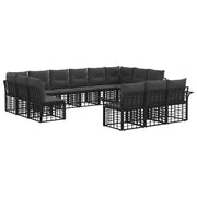vidaXL Buiten bankenset 13 pcs Zwart en Donkergrijs Polyester
