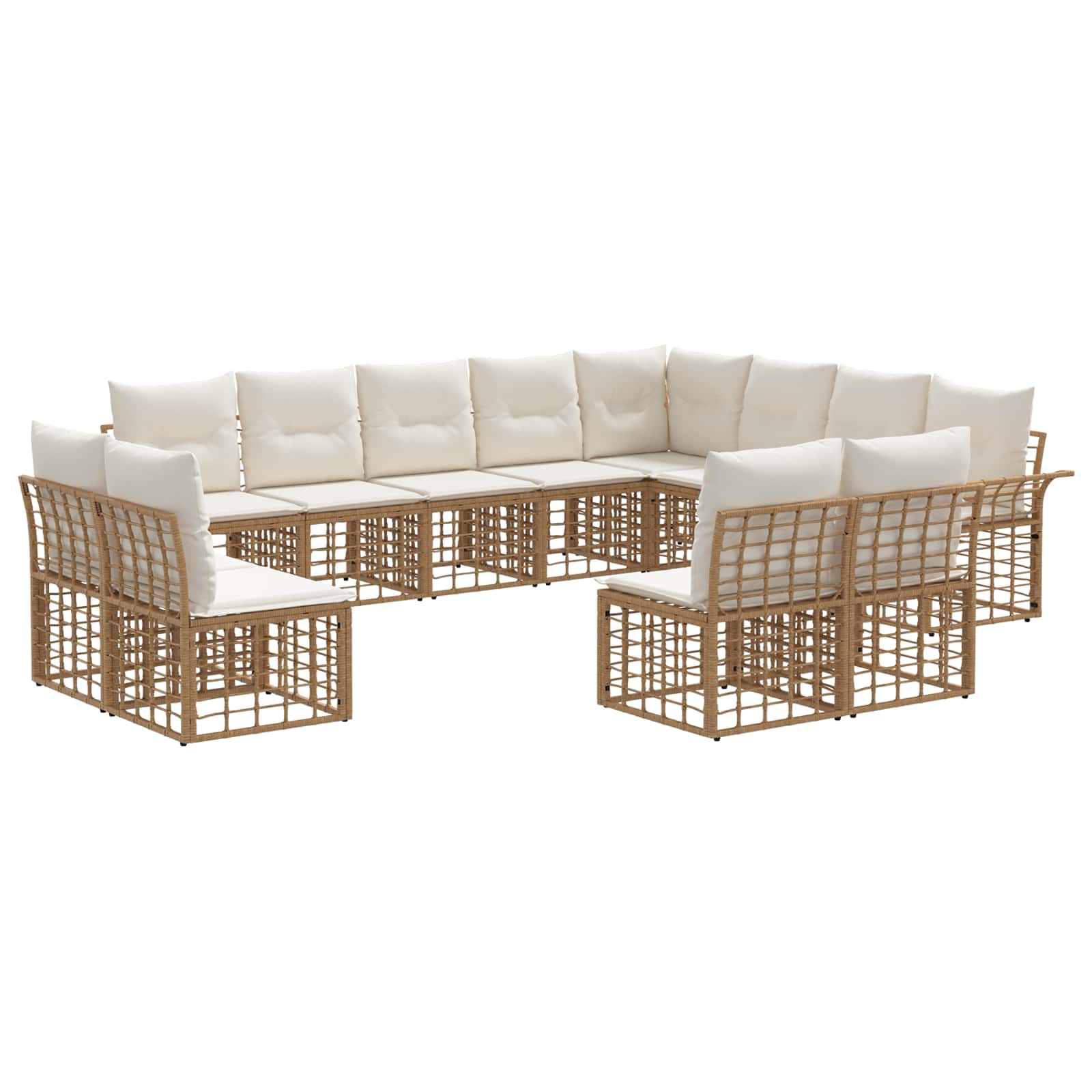 vidaXL Buiten bankenset 12 pcs Zwart en Donkergrijs Polyester