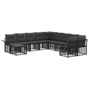 vidaXL Buiten bankenset 11 pcs Zwart en Donkergrijs Polyester