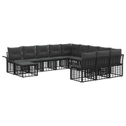 vidaXL Tuinbankenset 12 pcs Zwart en Donkergrijs poly rattan