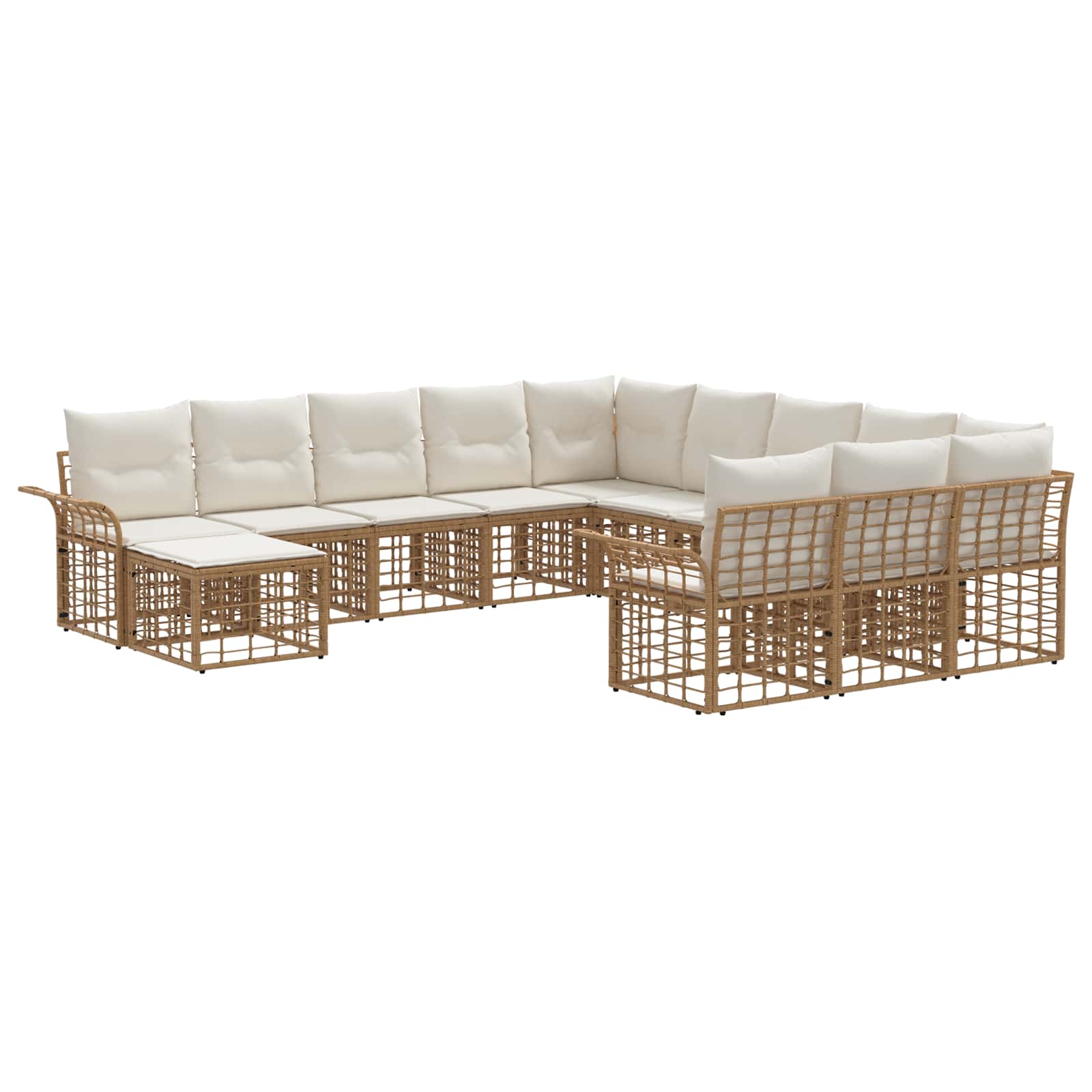 vidaXL Tuinbankenset 12 pcs Zwart en Donkergrijs poly rattan