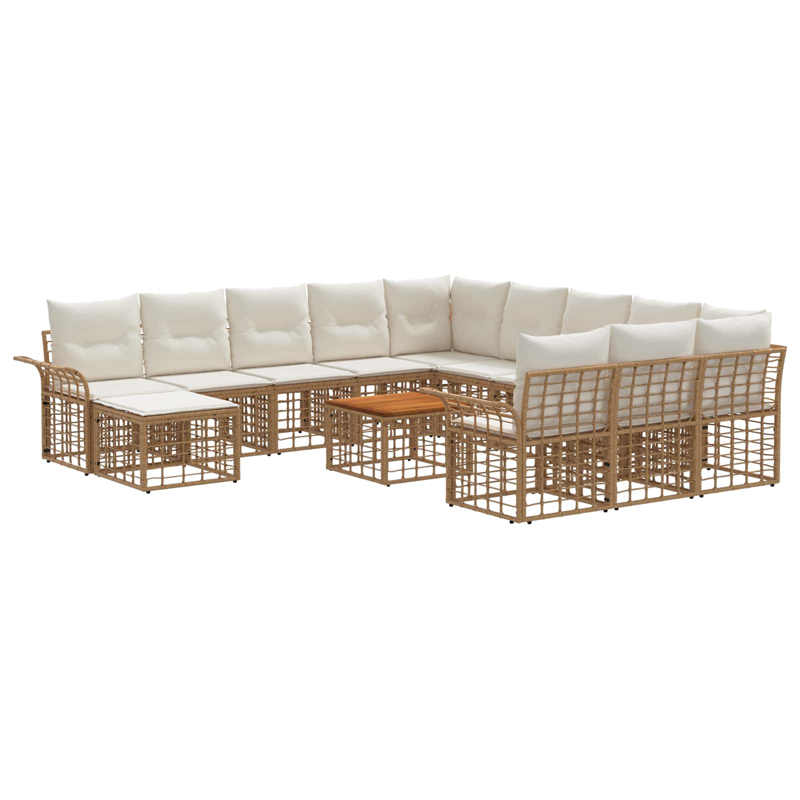 vidaXL Tuinbankenset 12 pcs Zwart en Donkergrijs poly rattan