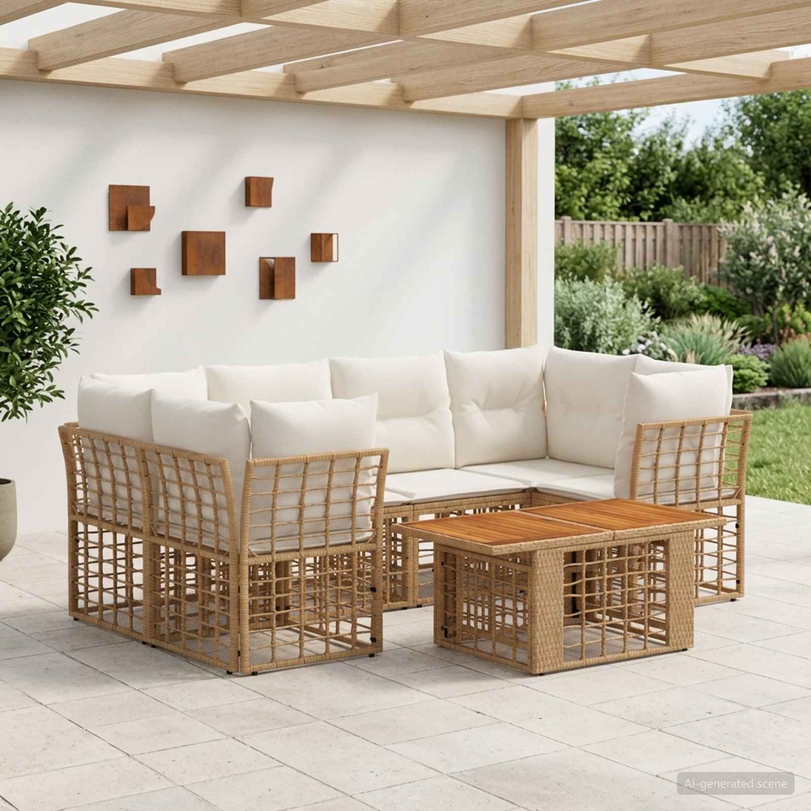 vidaXL Tuinbankenset 7 st Zwart en Donkergrijs poly rattan