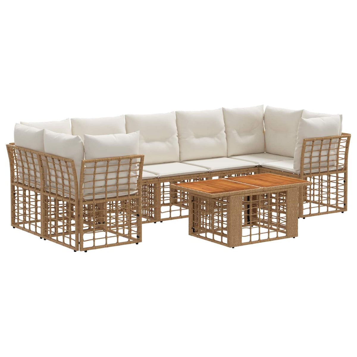vidaXL Tuinbankenset 8 st Zwart en Donkergrijs poly rattan