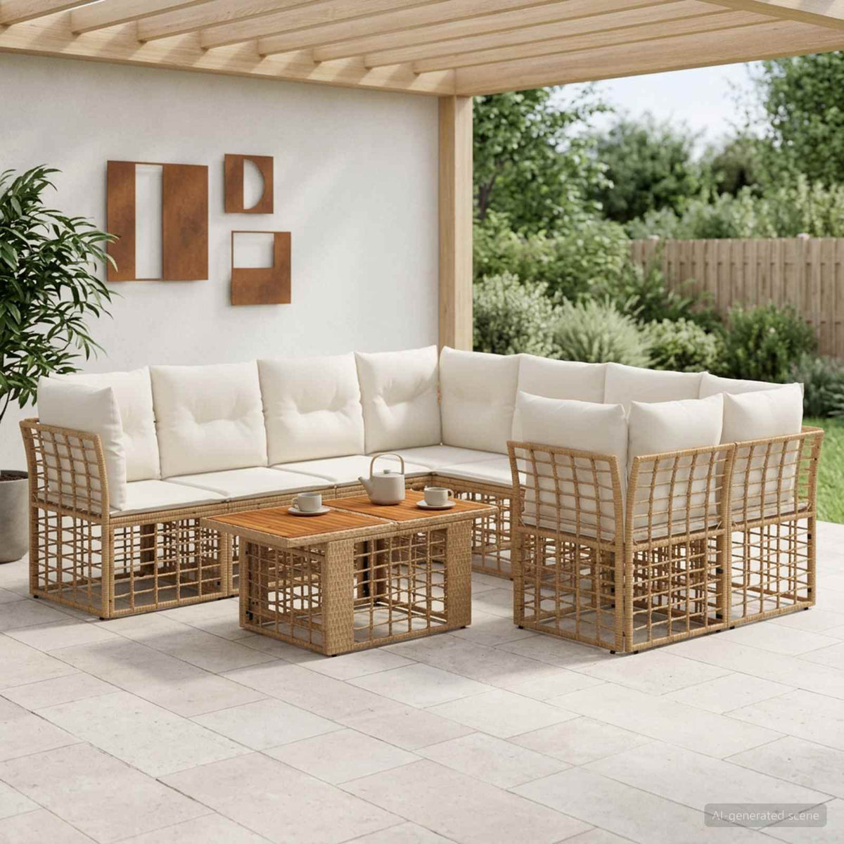 vidaXL Tuinbankenset 9 st Zwart en Donkergrijs poly rattan