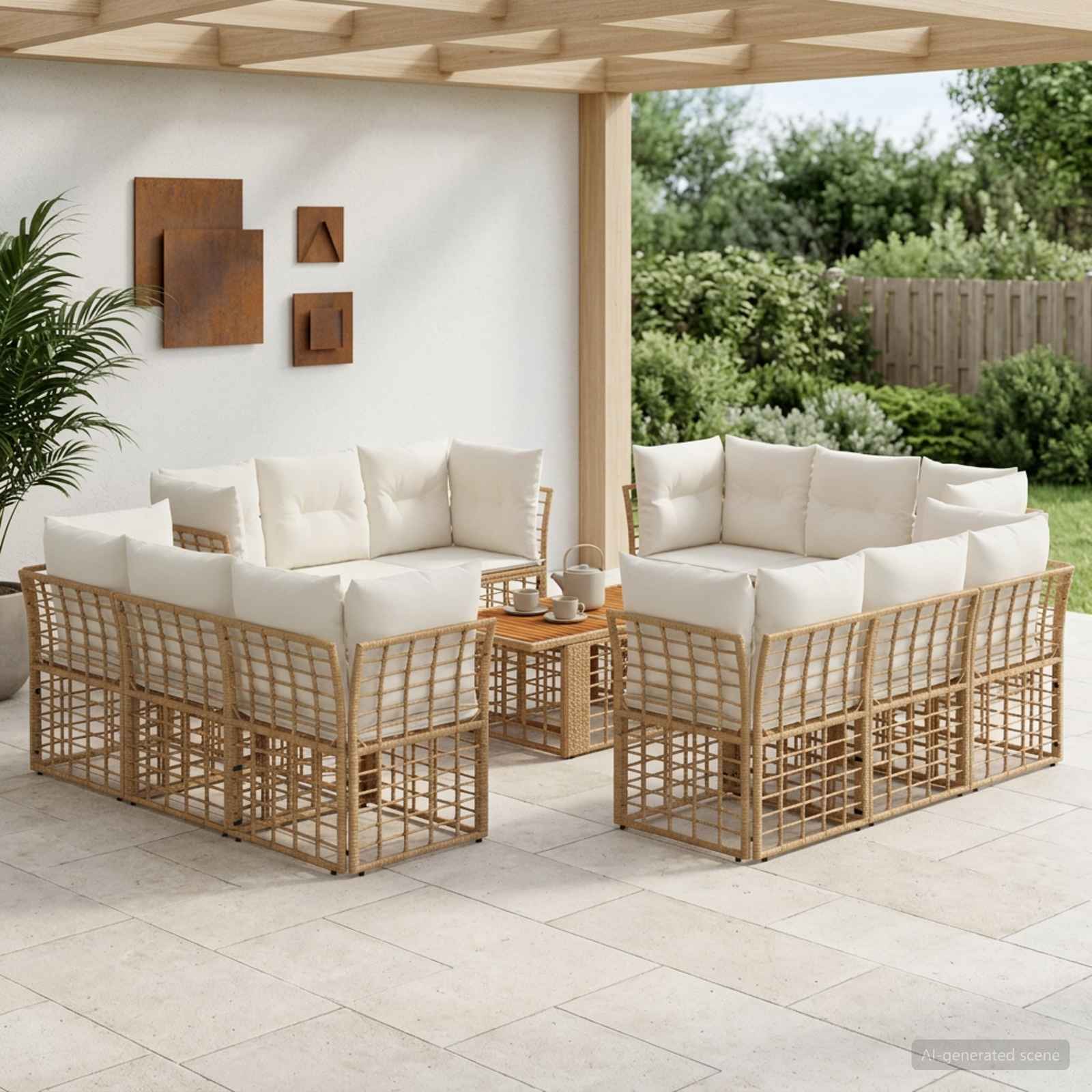 vidaXL Tuinbankenset 13 st Zwart en Donkergrijs poly rattan