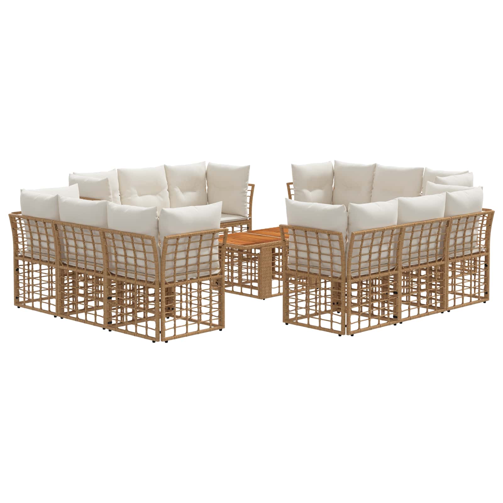 vidaXL Tuinbankenset 13 st Zwart en Donkergrijs poly rattan