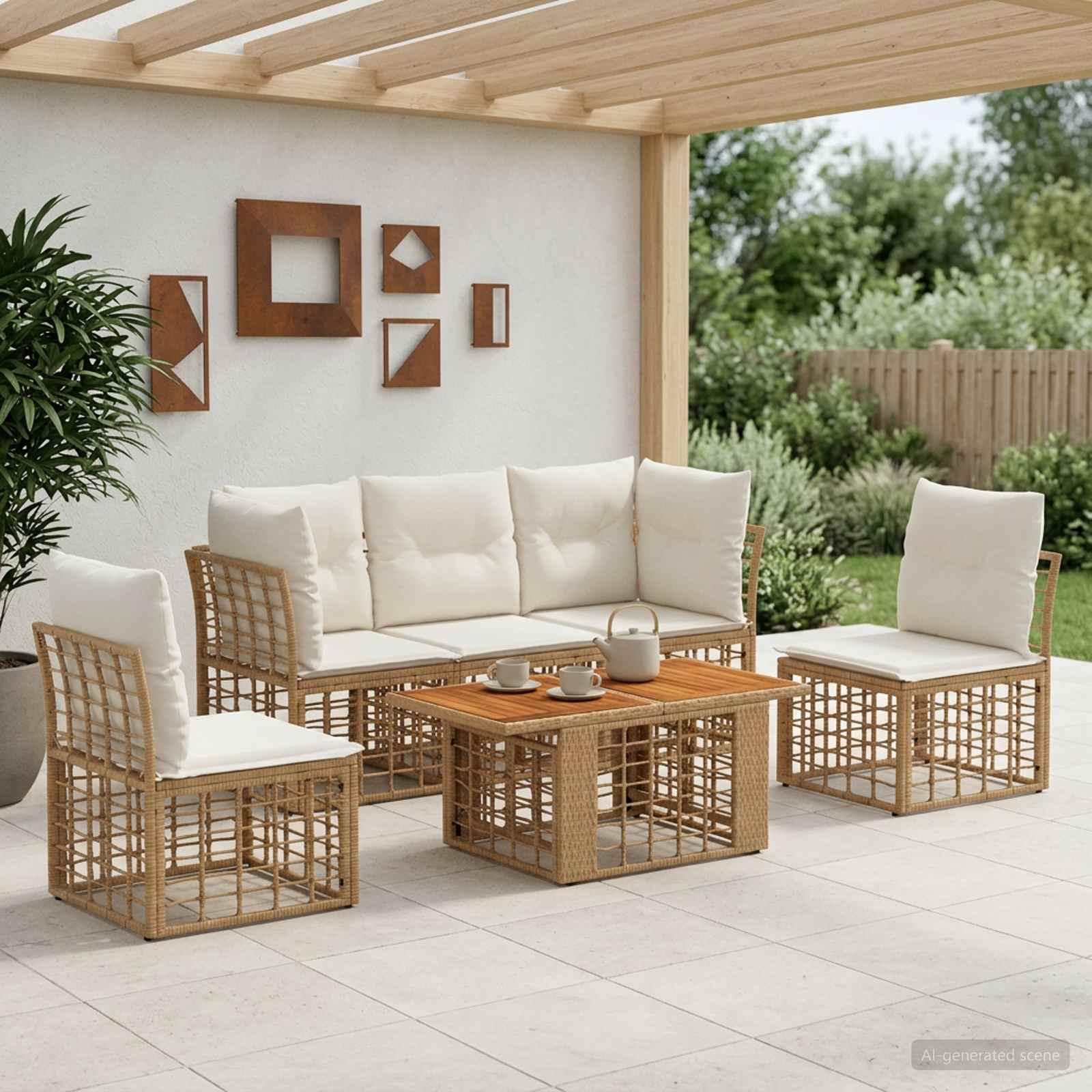 vidaXL Tuinbankenset 6 st Zwart en Donkergrijs poly rattan