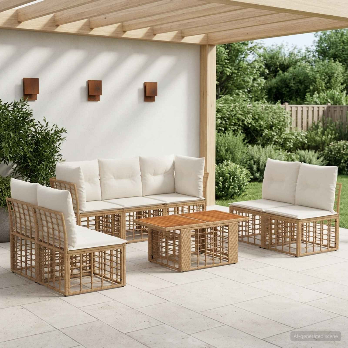 vidaXL Tuinbankenset 8 st Zwart en Donkergrijs poly rattan