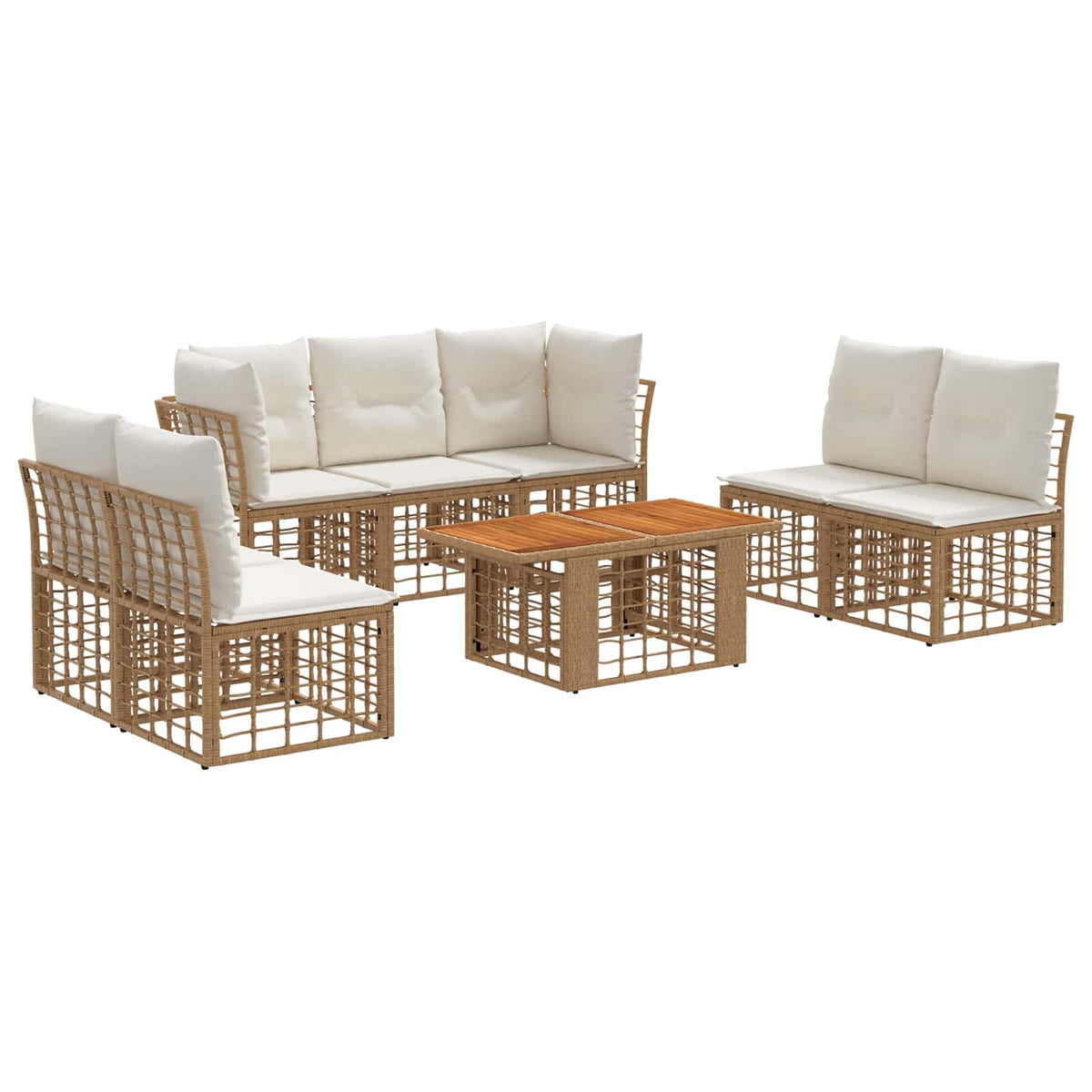 vidaXL Tuinbankenset 8 st Zwart en Donkergrijs poly rattan