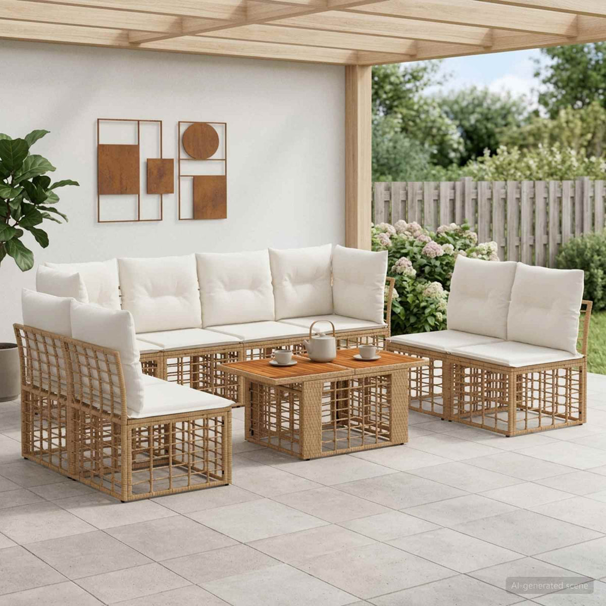 vidaXL Tuinbankenset 9 st Zwart en Donkergrijs poly rattan
