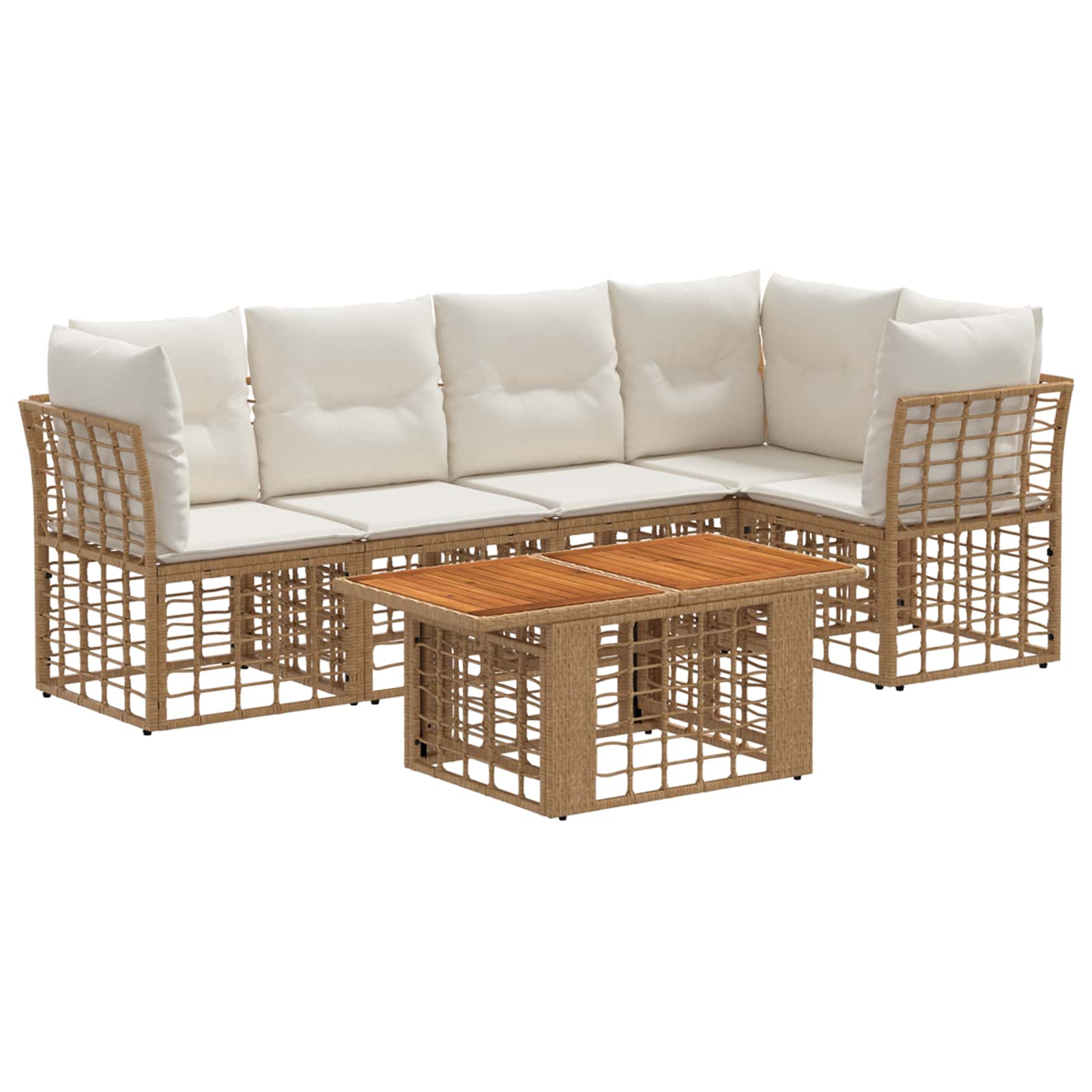 vidaXL Tuinbankenset 6 st Zwart en Donkergrijs poly rattan