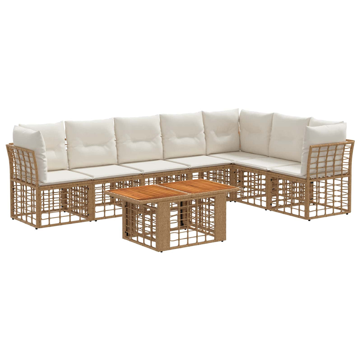 vidaXL Tuinbankenset 8 st Zwart en Donkergrijs poly rattan