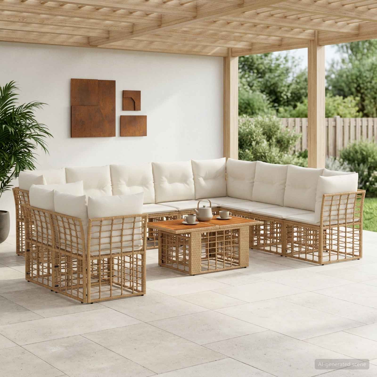 vidaXL Tuinbankenset 11 st Zwart en Donkergrijs poly rattan