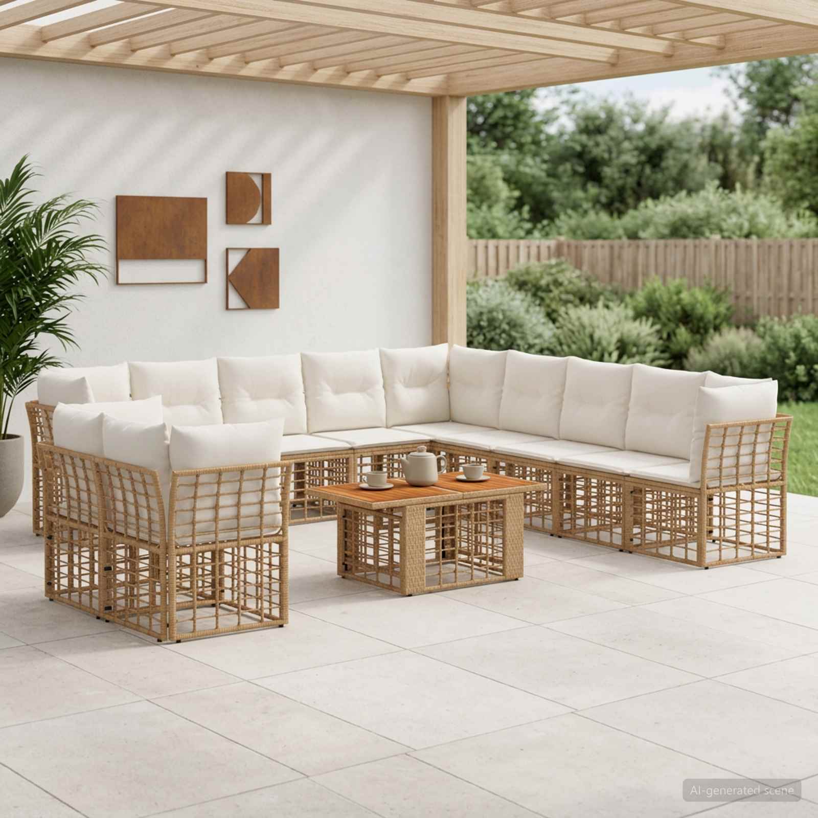 vidaXL Tuinbankenset 12 st Zwart en Donkergrijs poly rattan