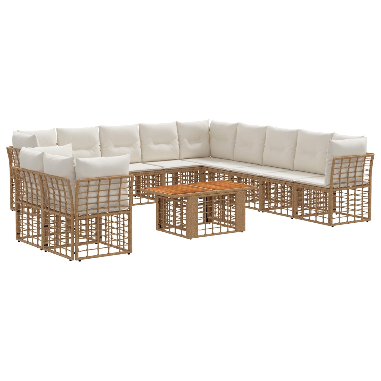 vidaXL Tuinbankenset 12 st Zwart en Donkergrijs poly rattan