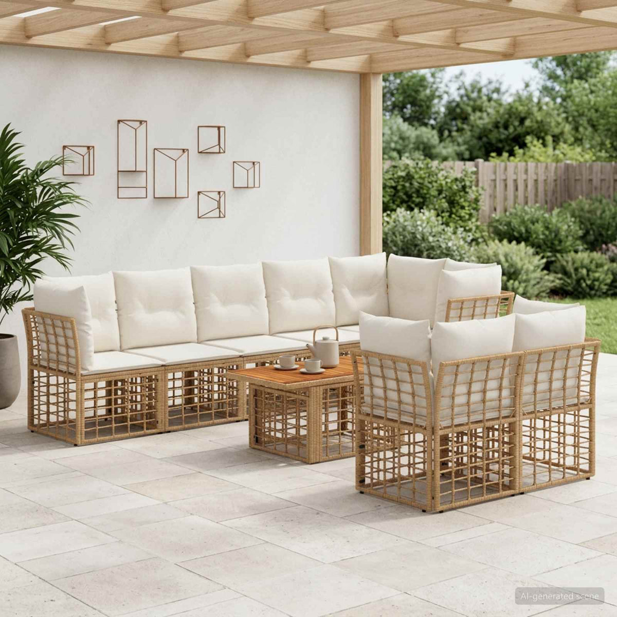 vidaXL Tuinbankenset 9 st Zwart en Donkergrijs poly rattan