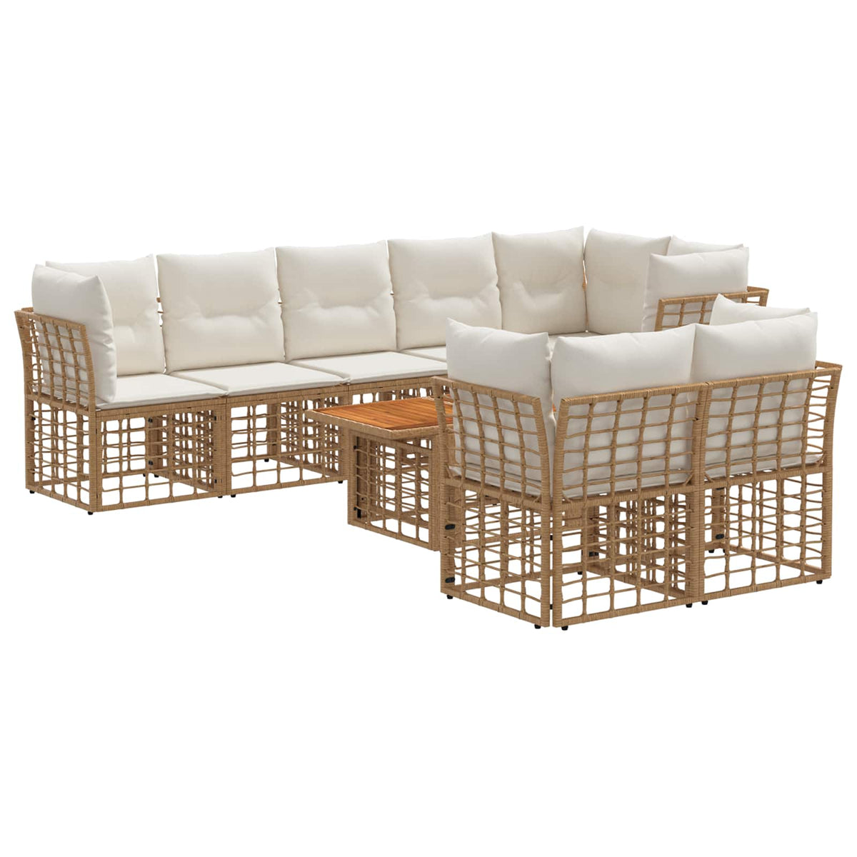 vidaXL Tuinbankenset 9 st Zwart en Donkergrijs poly rattan