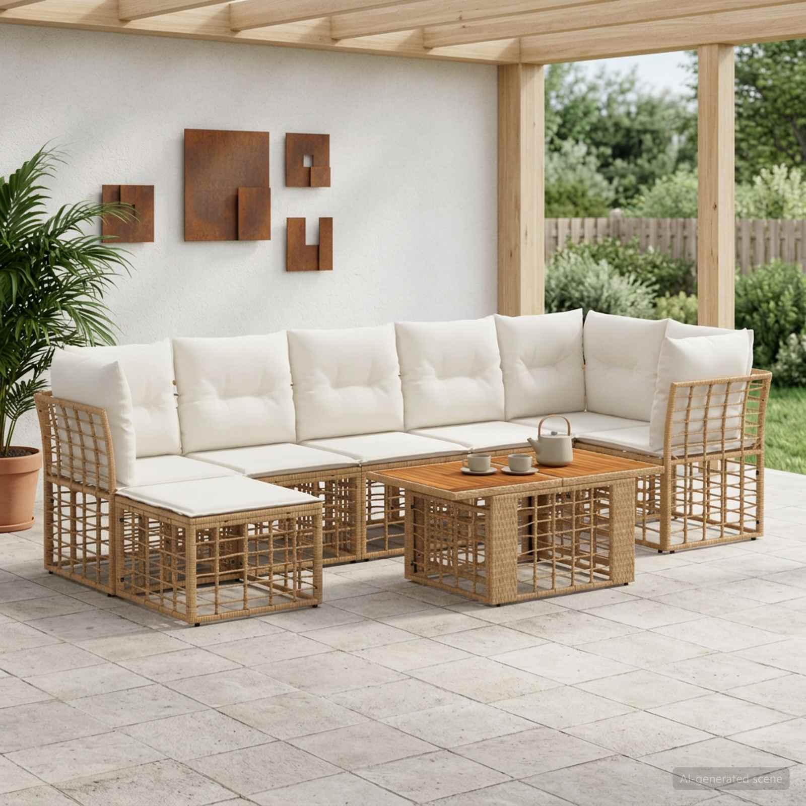 vidaXL Tuinbankenset 8 st Zwart en Donkergrijs poly rattan