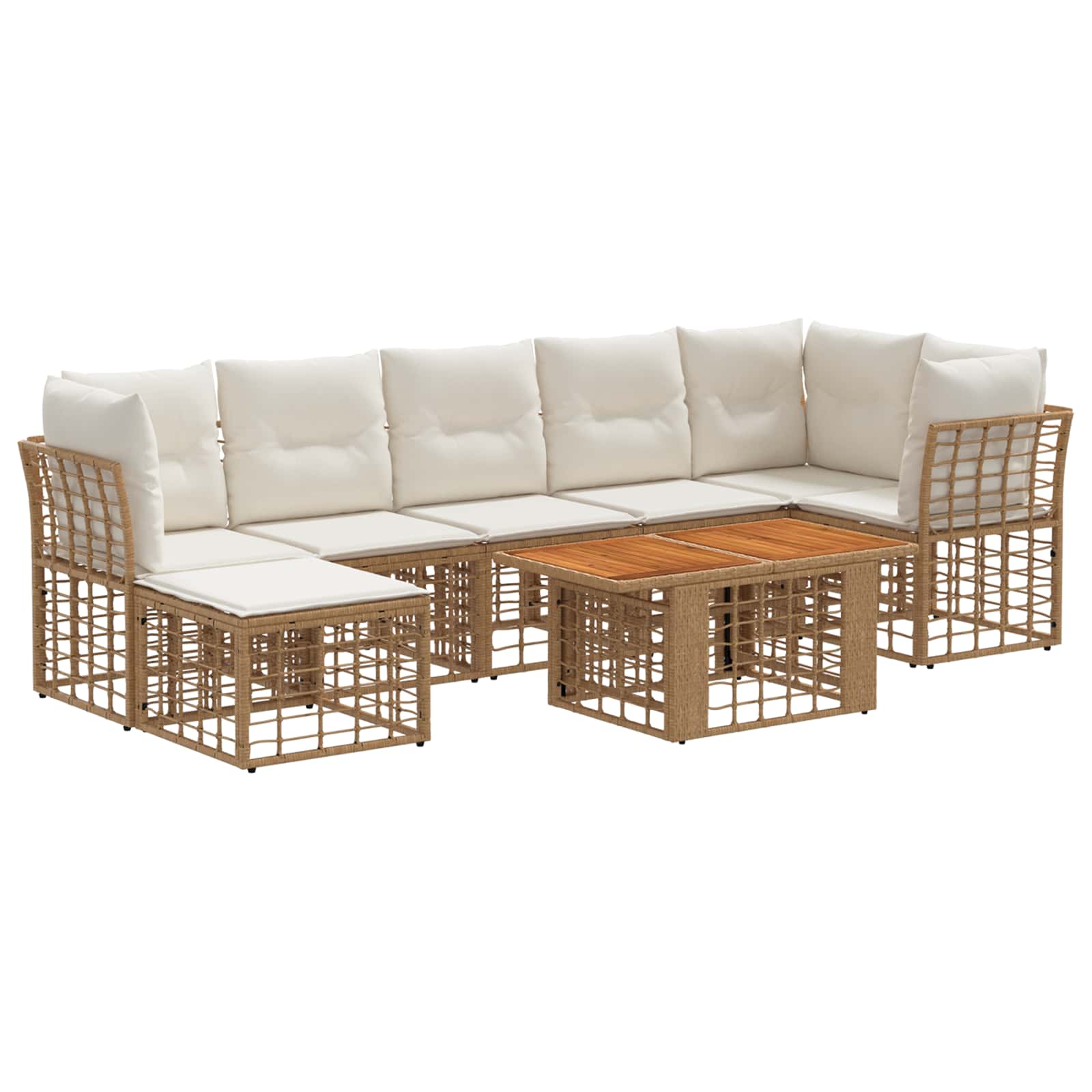 vidaXL Tuinbankenset 8 st Zwart en Donkergrijs poly rattan