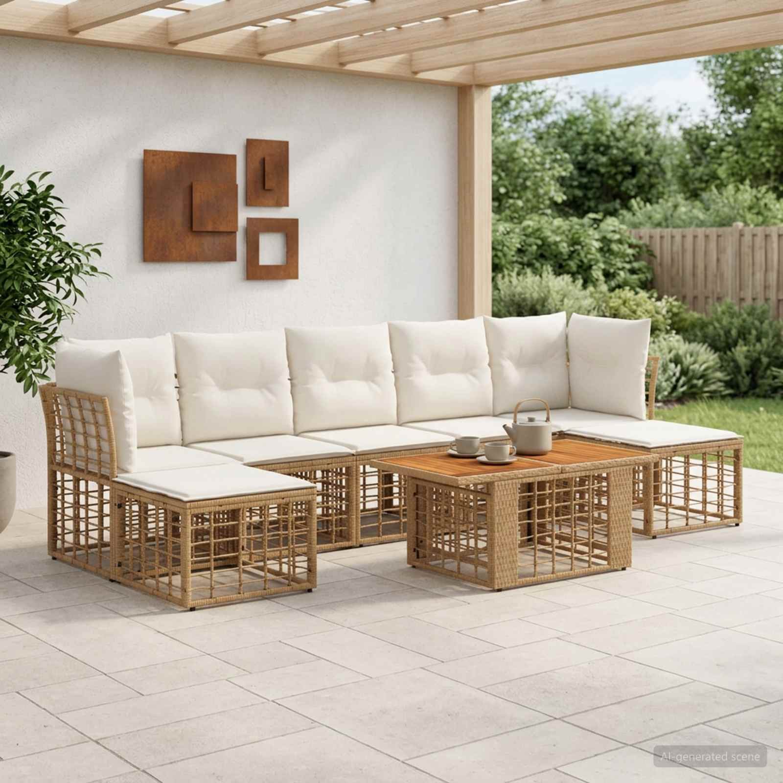 vidaXL Tuinbankenset 8 st Zwart en Donkergrijs poly rattan