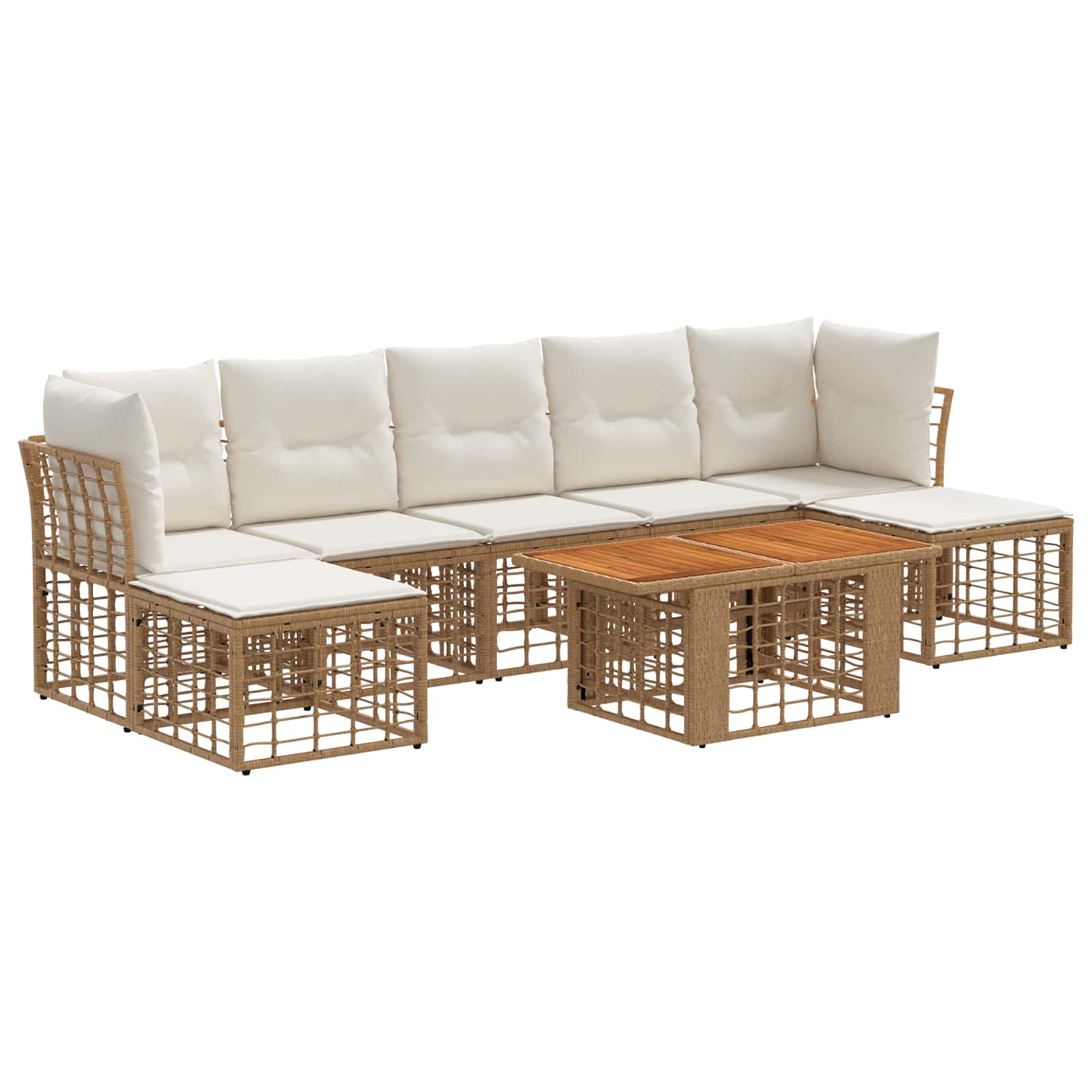 vidaXL Tuinbankenset 8 st Zwart en Donkergrijs poly rattan