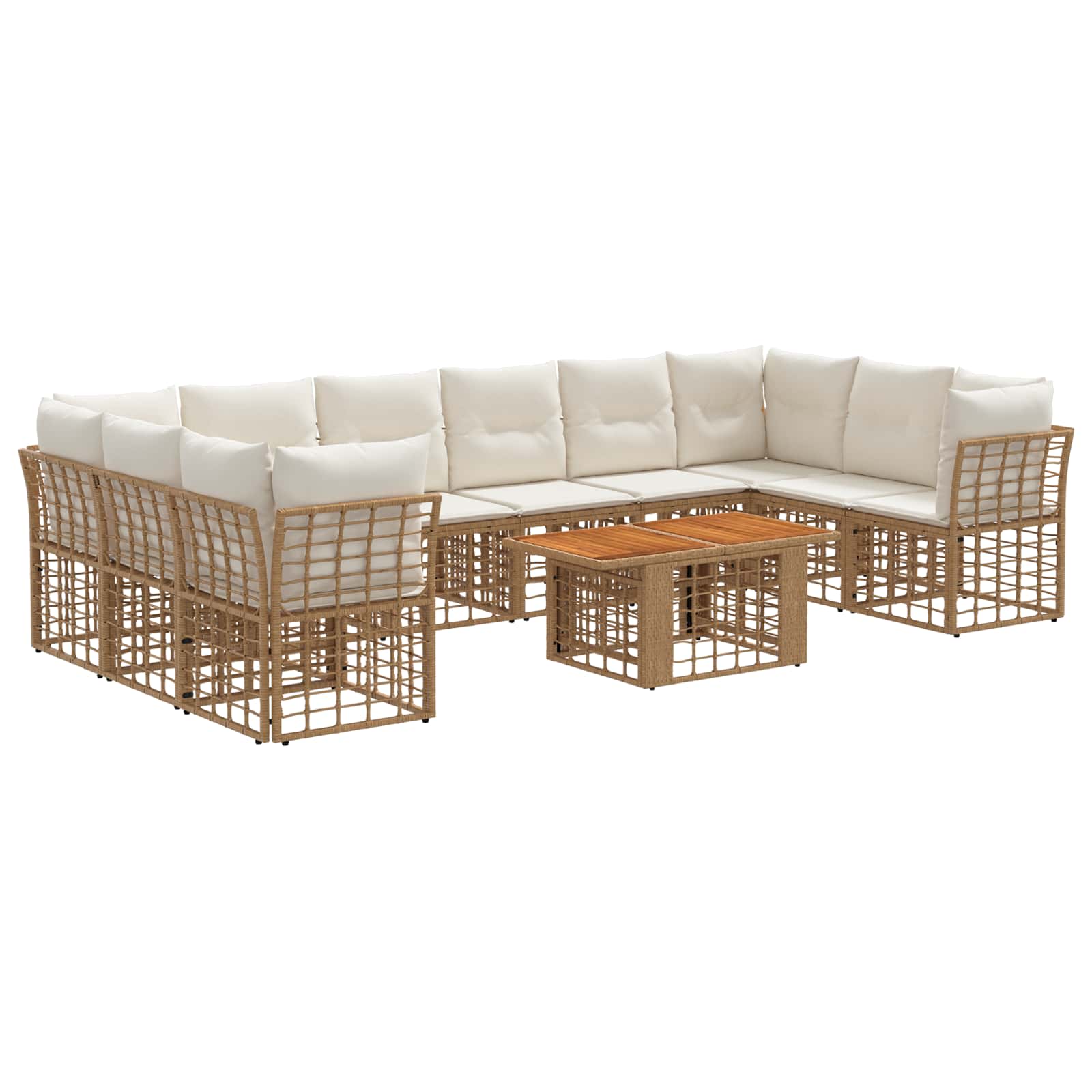 vidaXL Tuinbankenset 11 st Zwart en Donkergrijs poly rattan