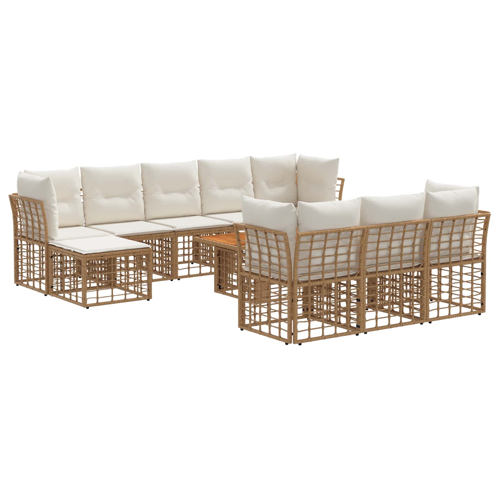 vidaXL Tuinbankenset 11 st Zwart en Donkergrijs poly rattan