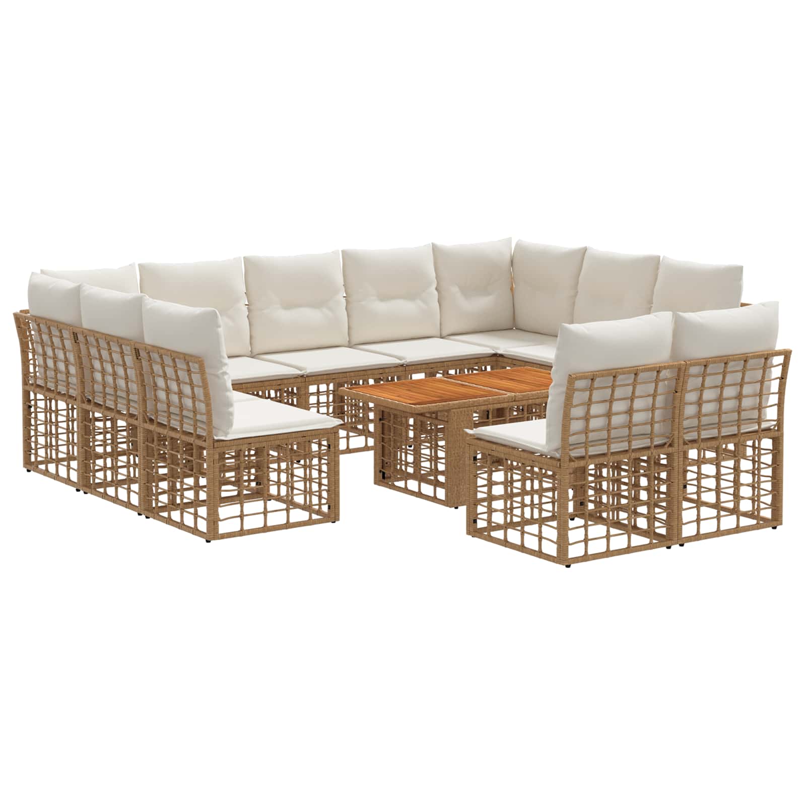 vidaXL Tuinbankenset 12 st Zwart en Donkergrijs poly rattan