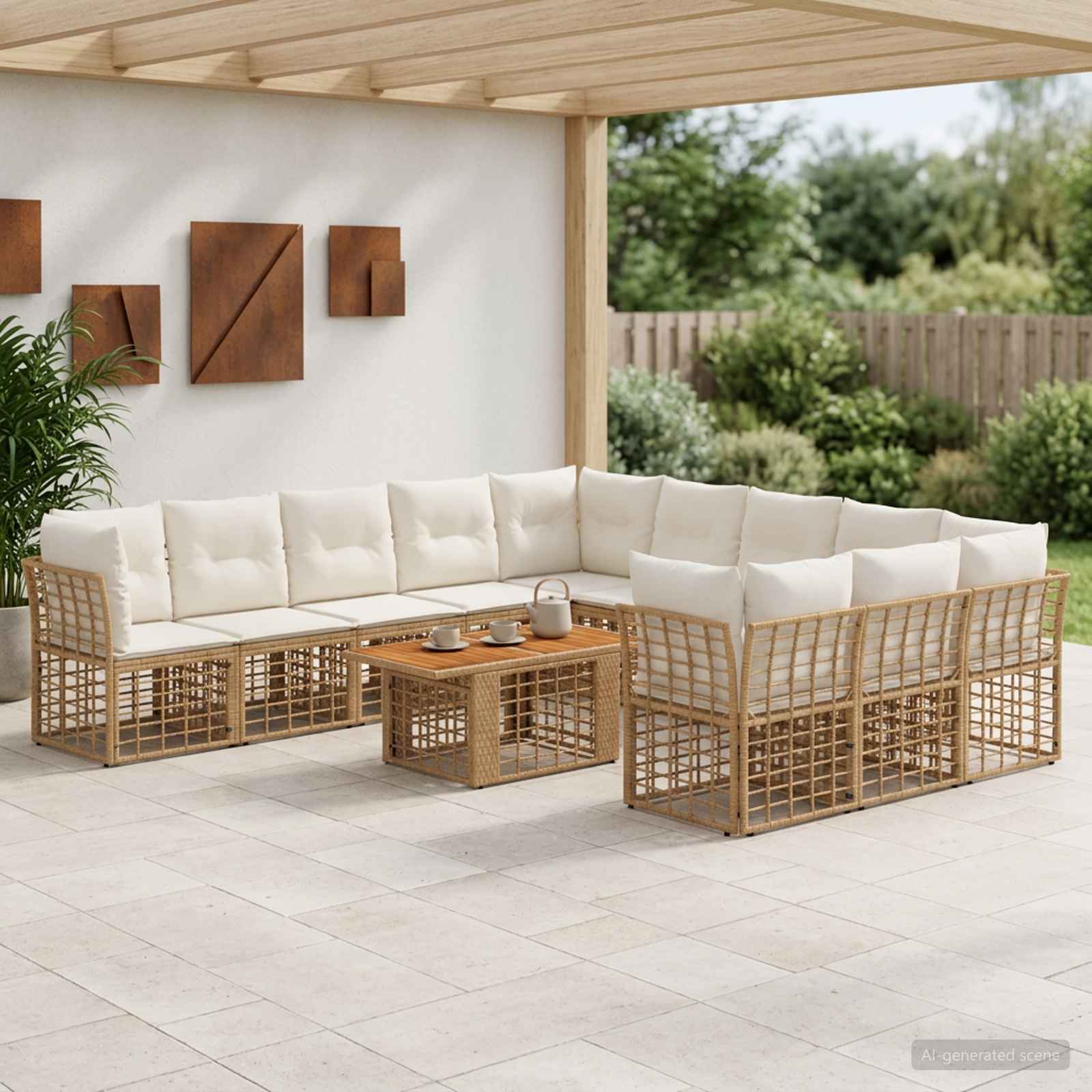 vidaXL Tuinbankenset 12 st Zwart en Donkergrijs poly rattan