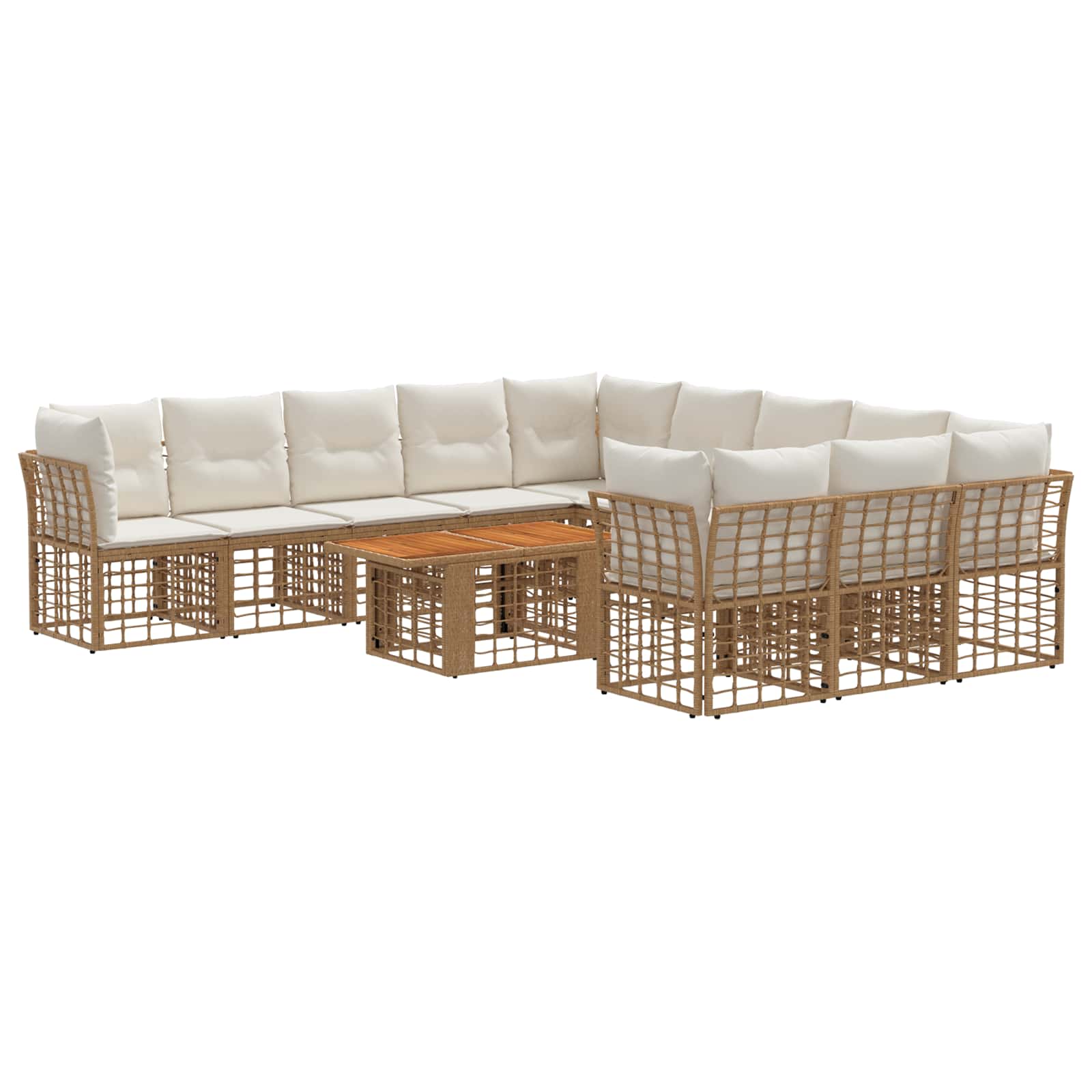 vidaXL Tuinbankenset 12 st Zwart en Donkergrijs poly rattan