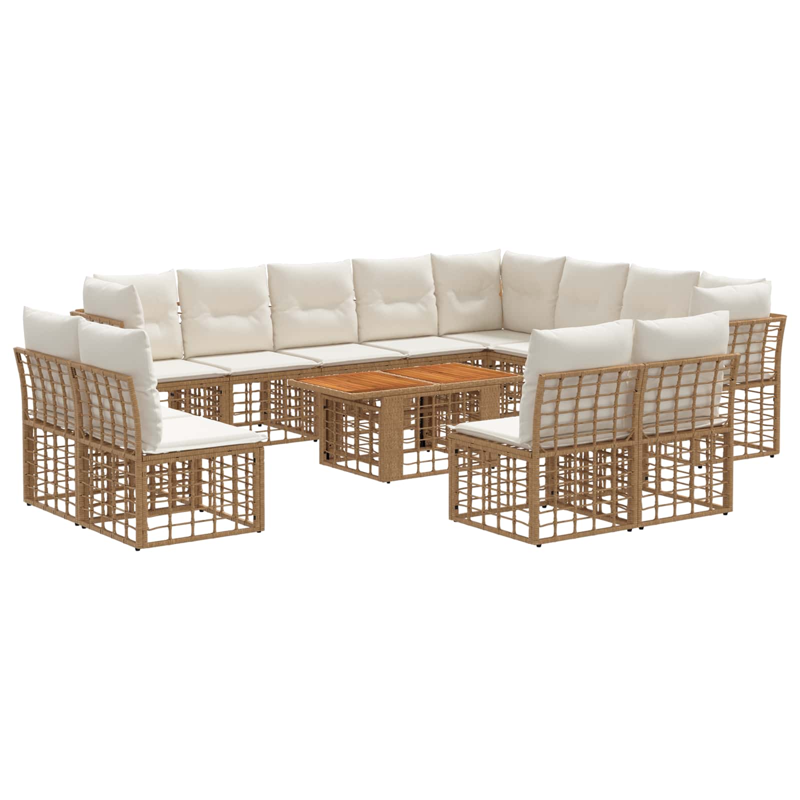 vidaXL Tuinbankenset 13 st Zwart en Donkergrijs poly rattan