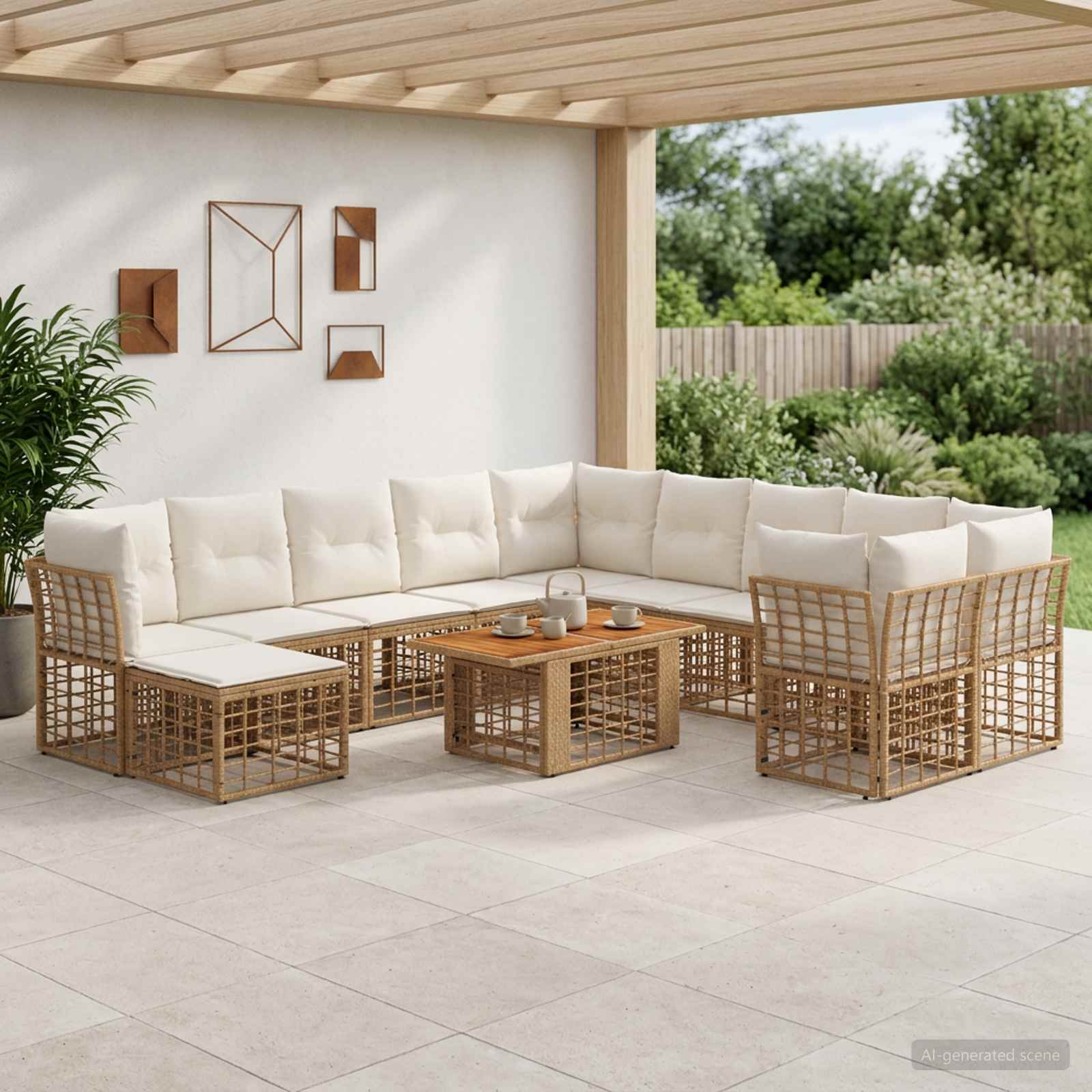 vidaXL Tuinbankenset 12 st Zwart en Donkergrijs poly rattan