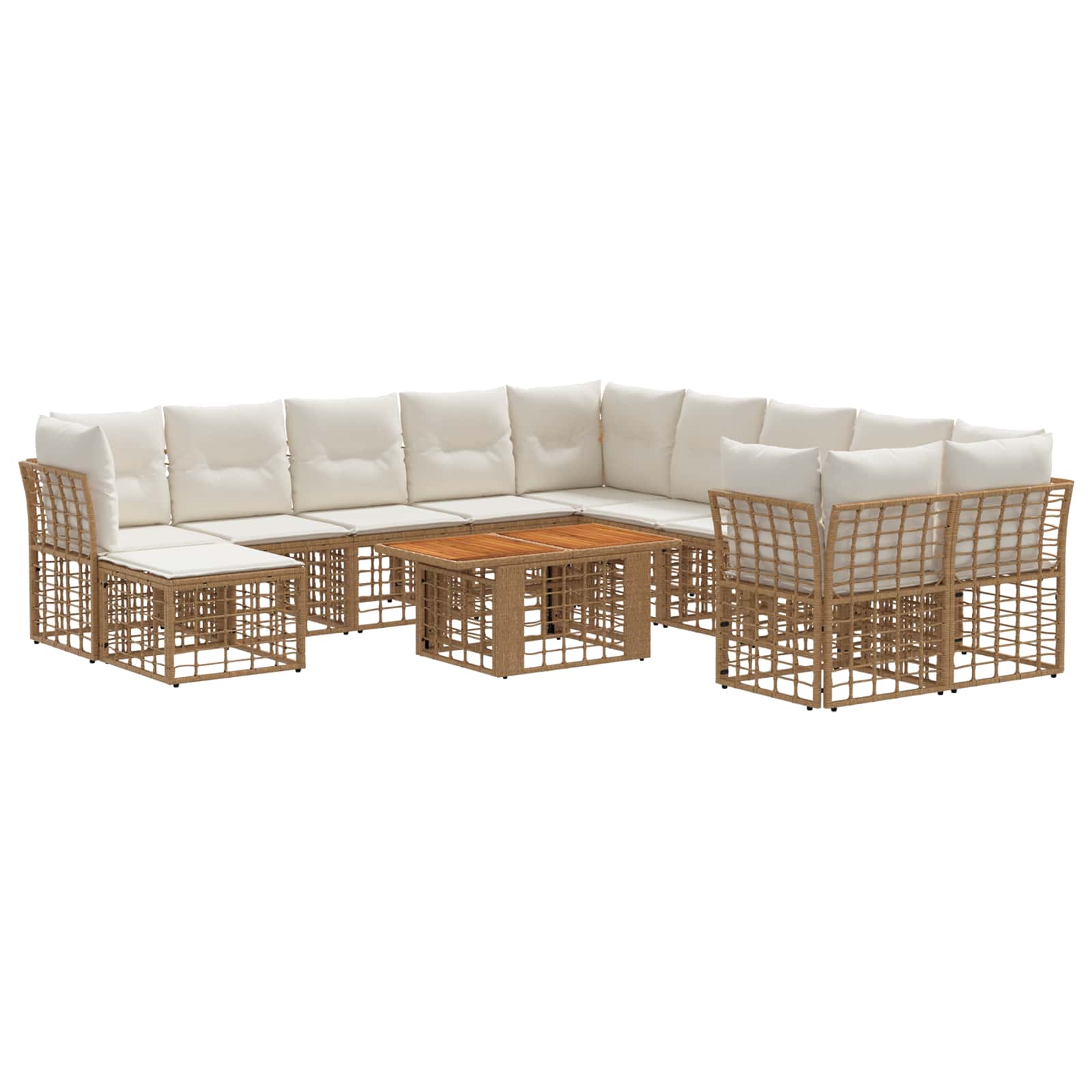 vidaXL Tuinbankenset 12 st Zwart en Donkergrijs poly rattan