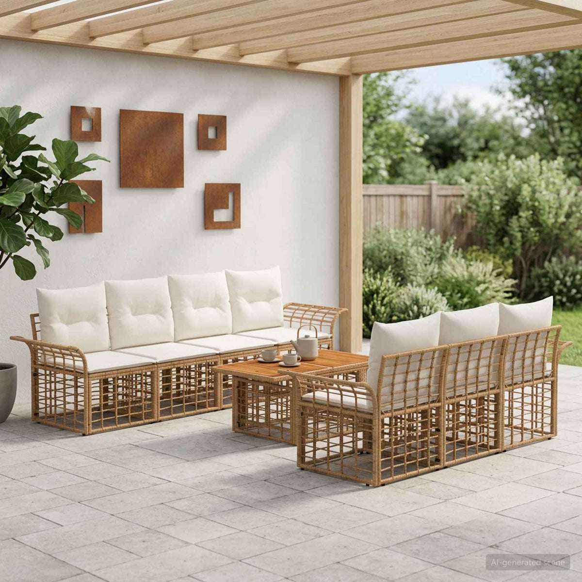 vidaXL Tuinbankenset 8 st Zwart en Donkergrijs poly rattan