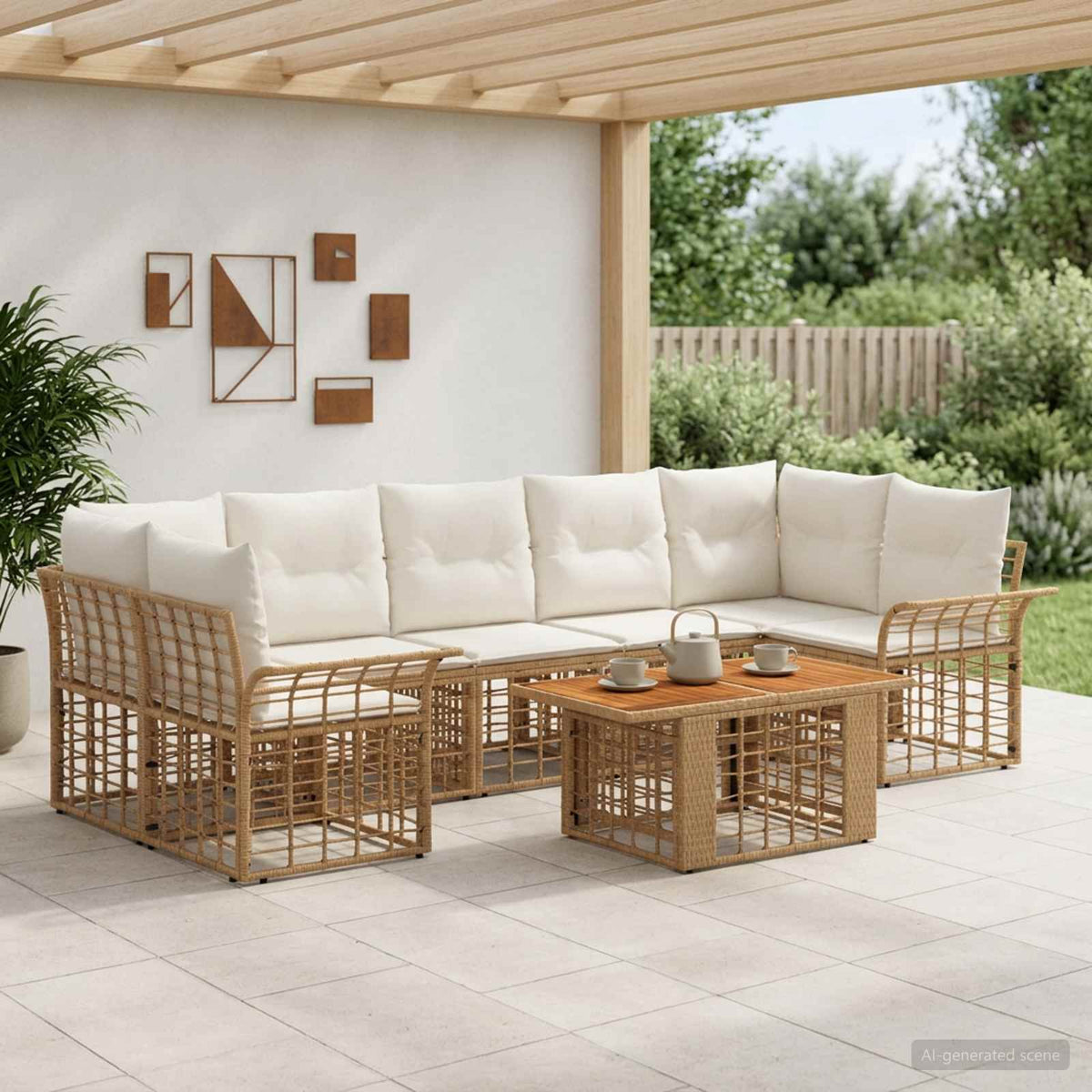 vidaXL Tuinbankenset 8 st Zwart en Donkergrijs poly rattan