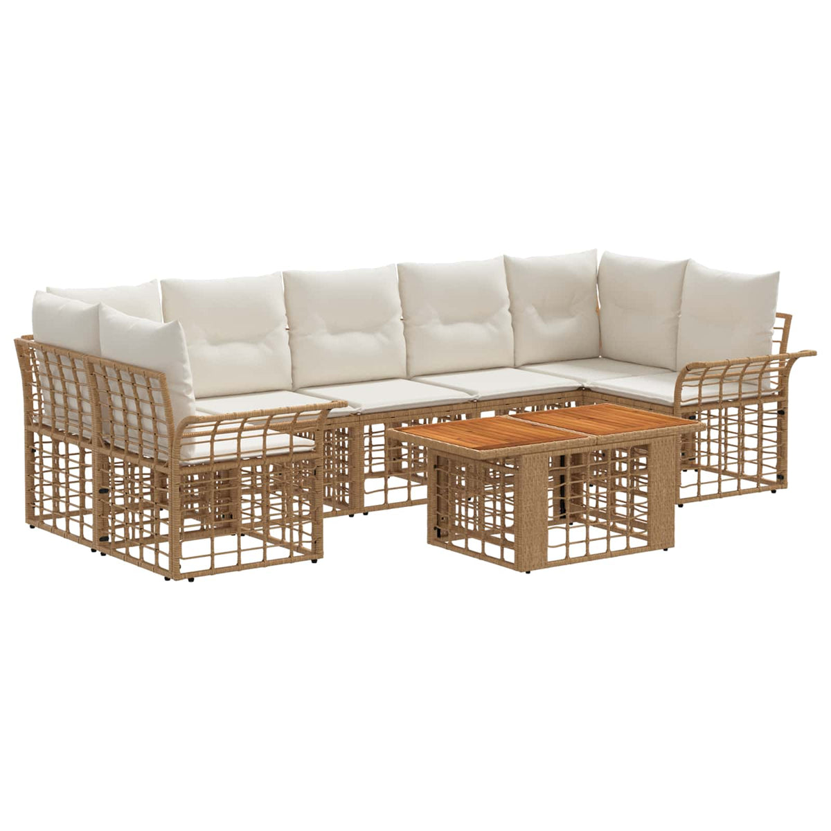 vidaXL Tuinbankenset 8 st Zwart en Donkergrijs poly rattan