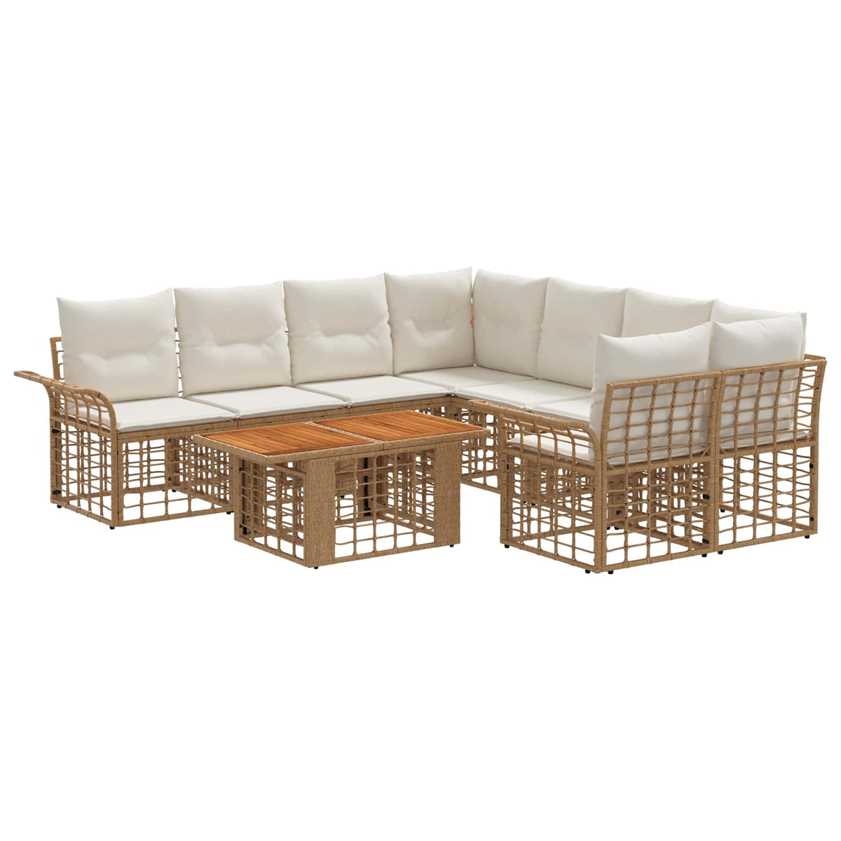 vidaXL Tuinbankenset 9 st Zwart en Donkergrijs poly rattan