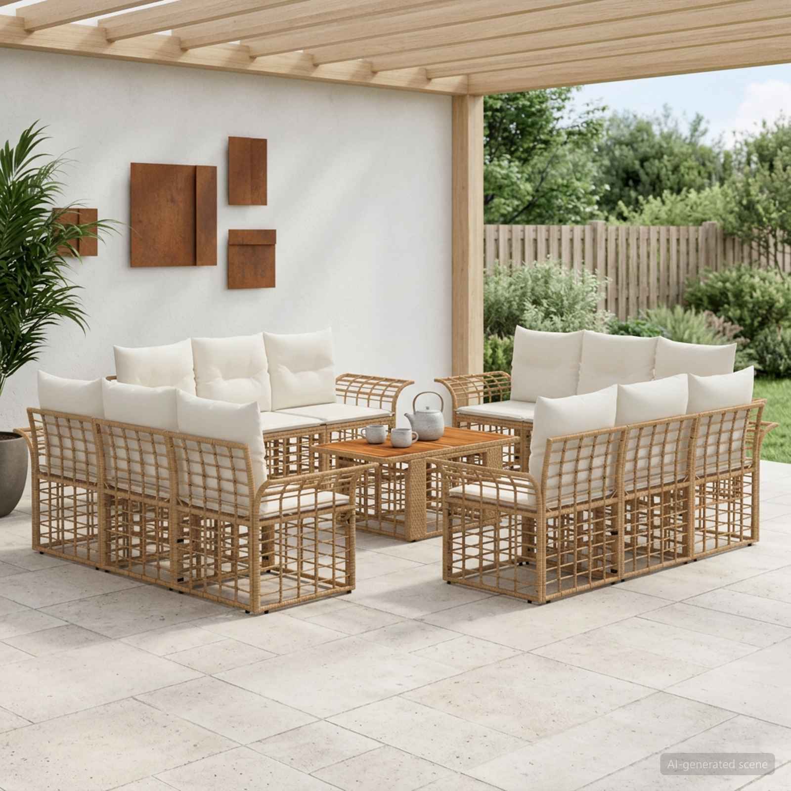 vidaXL Tuinbankenset 13 st Zwart en Donkergrijs poly rattan