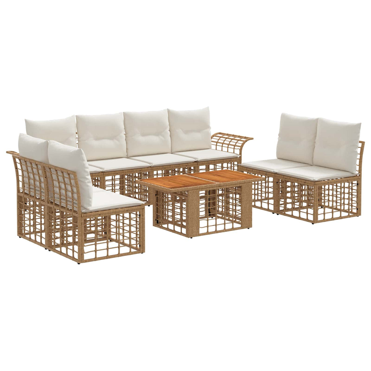 vidaXL Tuinbankenset 9 st Zwart en Donkergrijs poly rattan