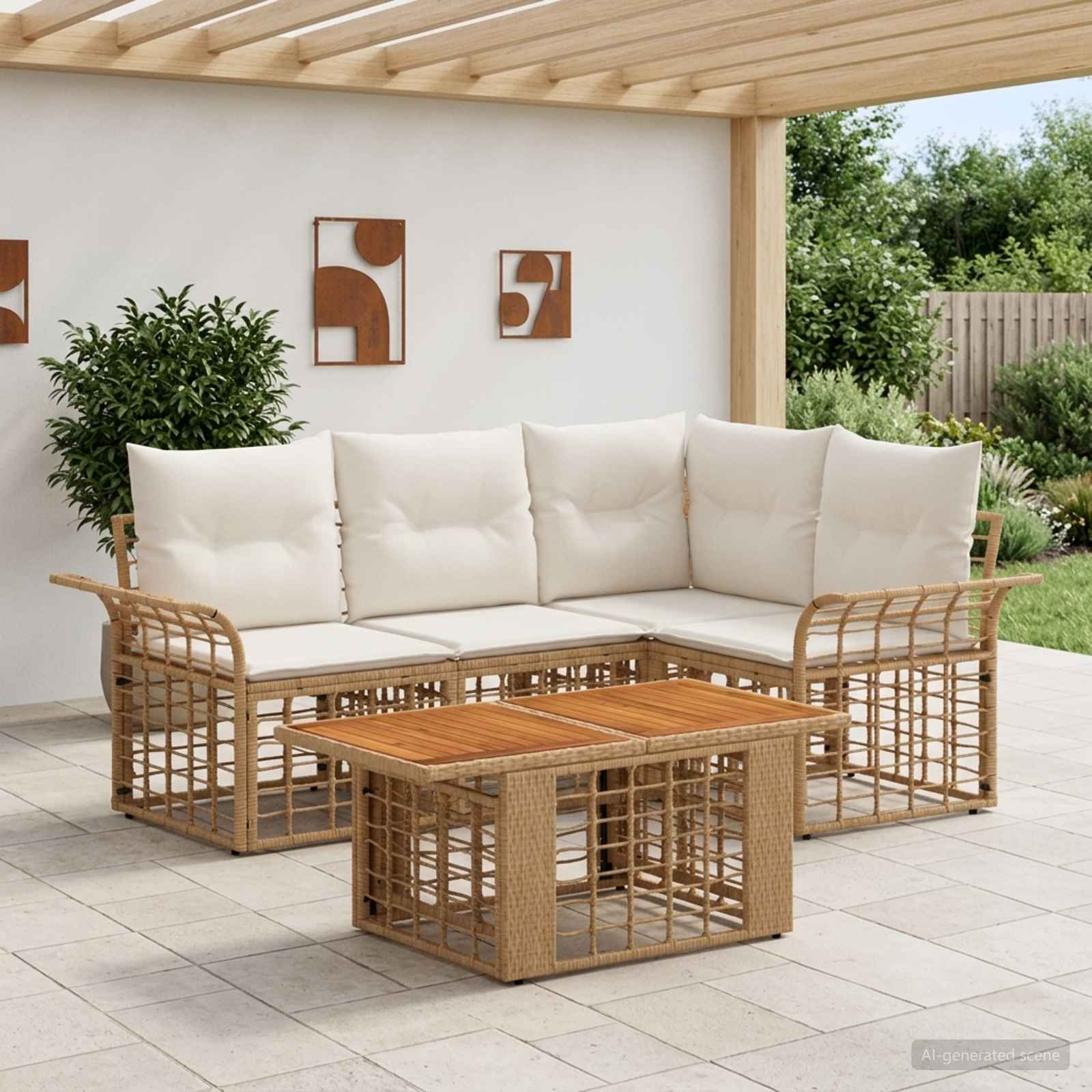 vidaXL Tuinbankenset 5 st Zwart en Donkergrijs poly rattan