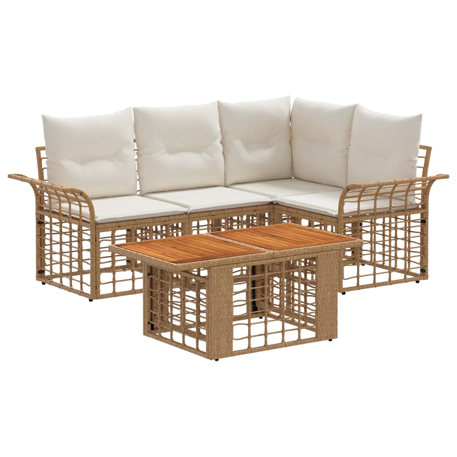vidaXL Tuinbankenset 5 st Zwart en Donkergrijs poly rattan