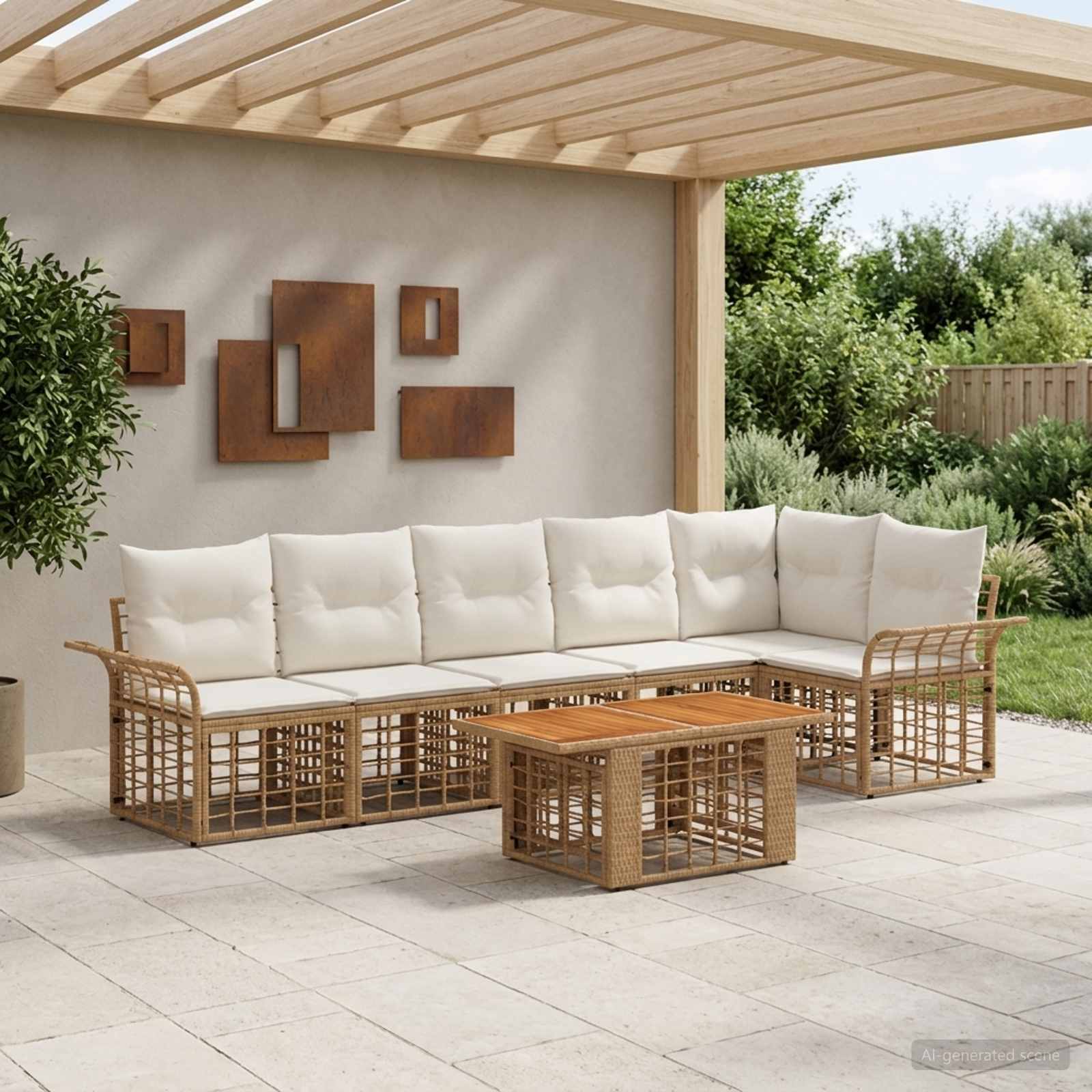 vidaXL Tuinbankenset 7 st Zwart en Donkergrijs poly rattan